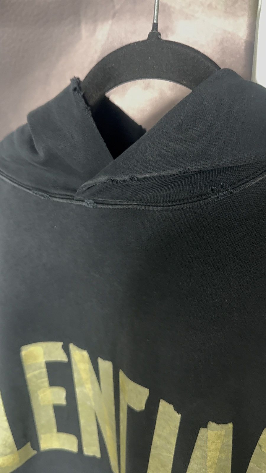 Balenciaga ✅ Balenciaga Tape Type Washed Navy Blue Hoodie Distressed 2 Size US S / EU 44-46 / 1 - 5 Thumbnail