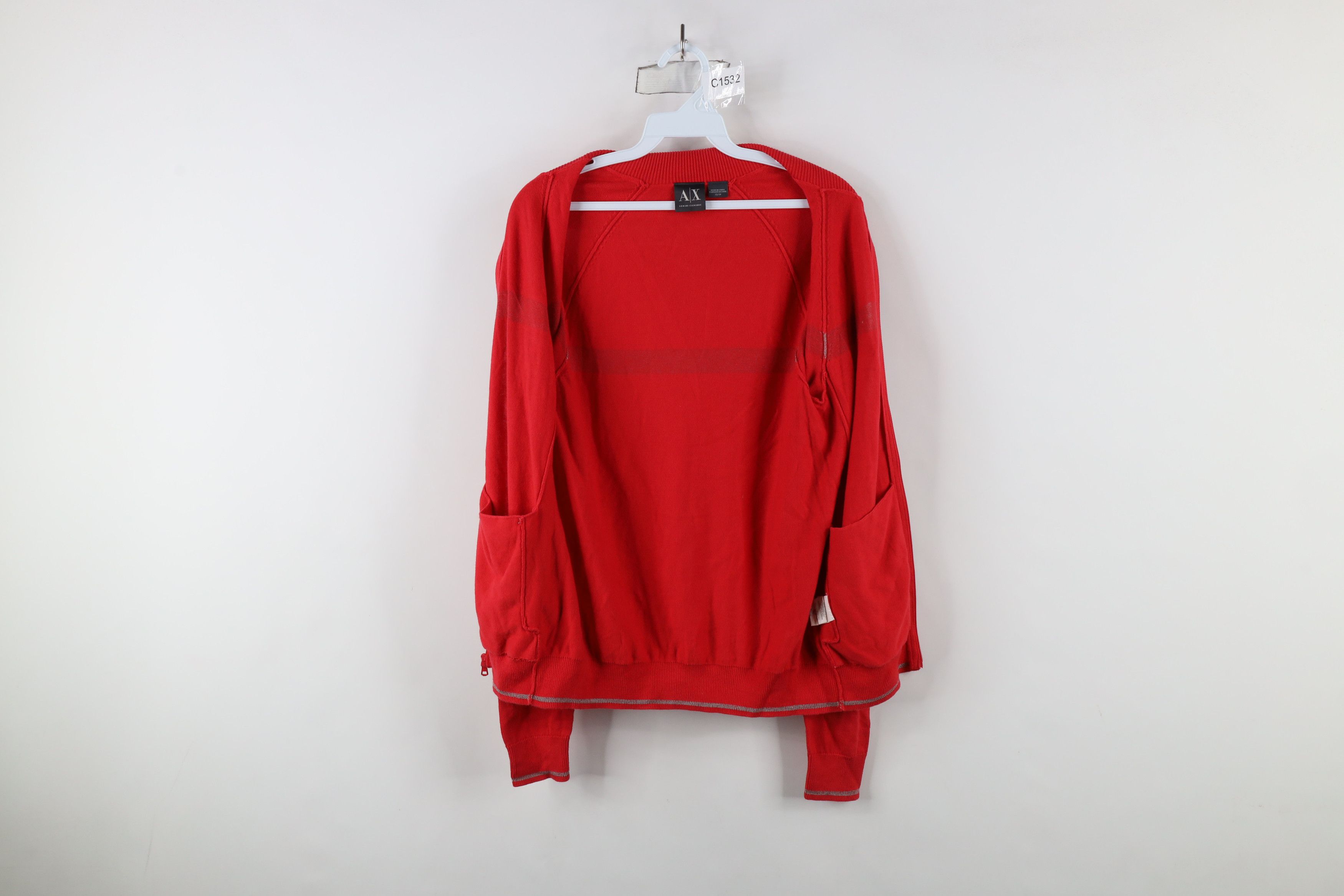Armani Exchange × Vintage Armani Exchange Lightweight Knit Full Zip Sweater Jacket Red Size US XS / EU 42 / 0 - 7 Thumbnail