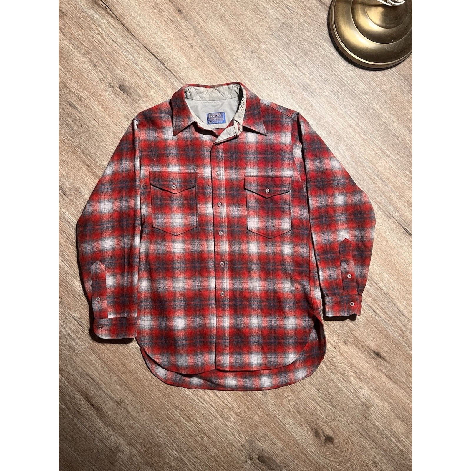 Pendleton Vintage 60s 70s Pendleton Board Shirt Red Shadow Plaid Wool Size US L / EU 52-54 / 3 - 3 Thumbnail