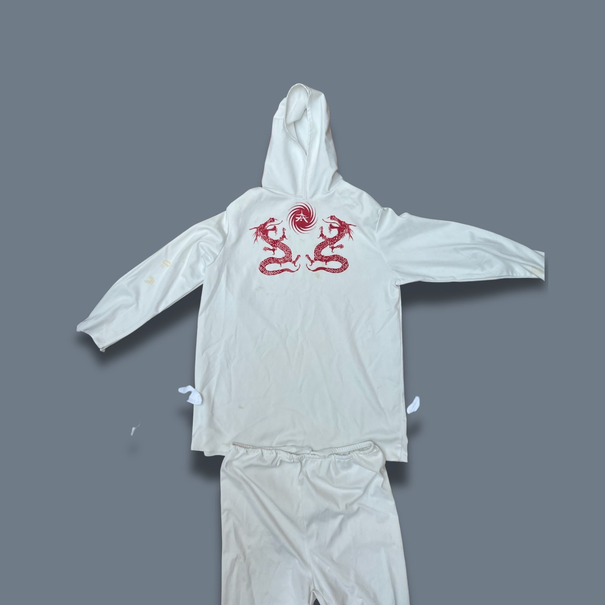 Other White Ninja Halloween Costume With Hoodie & Dragon Print Mat Size US S / EU 44-46 / 1 - 3 Thumbnail