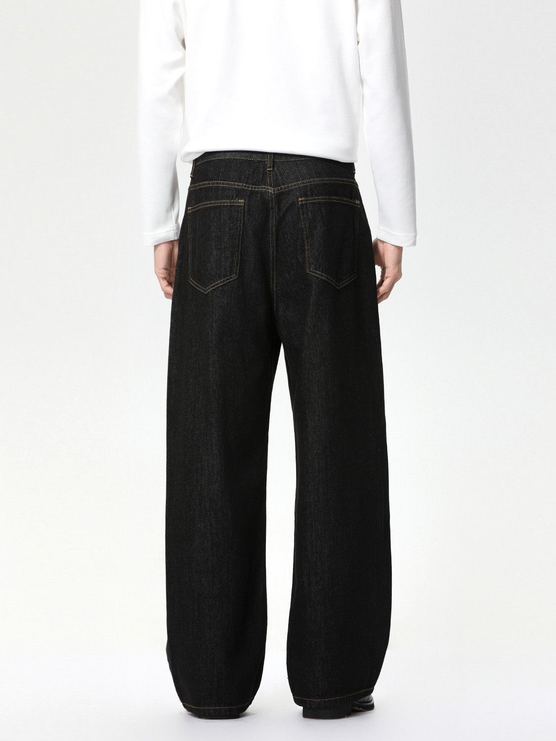 Vintage Men's Japanese Retro Loose-Fit Straight-Leg Black Jeans Size US 32 / EU 48 - 5 Thumbnail