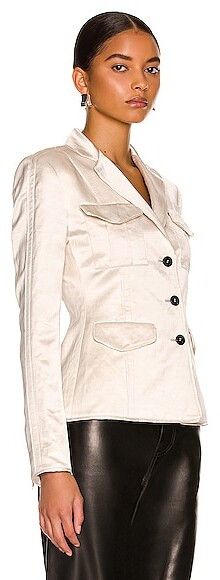 Tom Ford o1loc1c0724 GI2840 Single Breasted Field Jacket in Ivory Size XS / US 0-2 / IT 36-38 - 2 Thumbnail