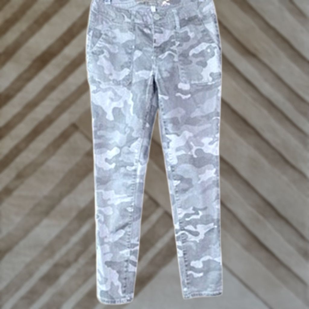 Vintage Seven7 Womens Jeans Gray Camouflage Denim Utility Skinny Ankle Stretch 6 Size 29" - 1 Thumbnail