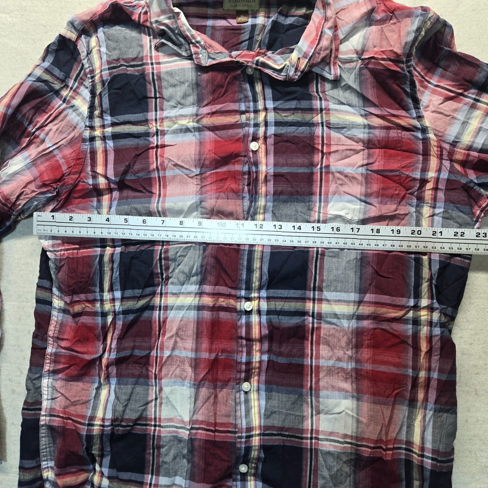 Vintage VINTAGE Sonoma Red Plaid Short Sleeve Button-Up Shirt Adult Men XL Cotton 90s Classic Mens Size US XL / EU 56 / 4 - 4 Thumbnail