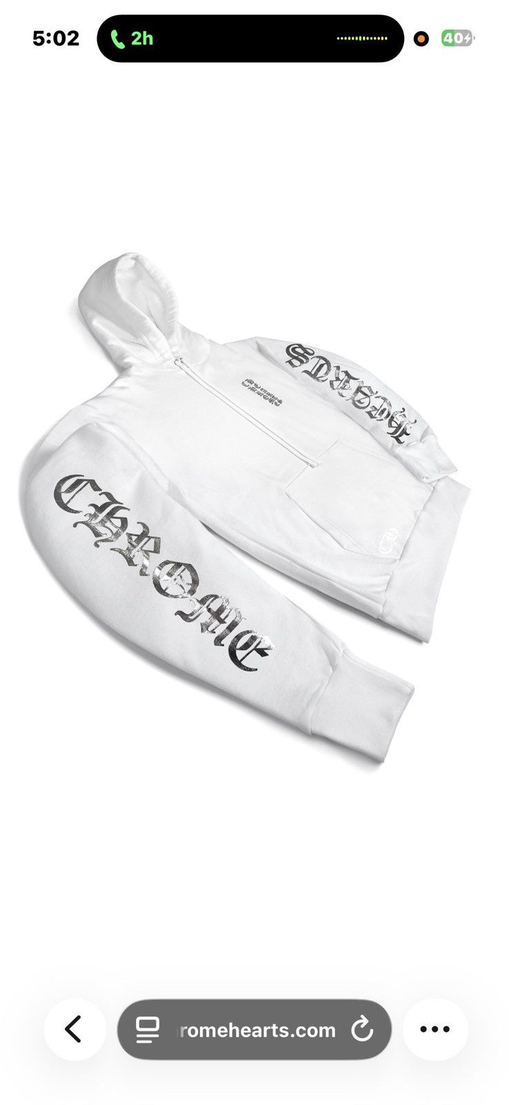 Chrome Hearts Chrome hearts white foil hoodie Size US XS / EU 42 / 0 - 1 Thumbnail