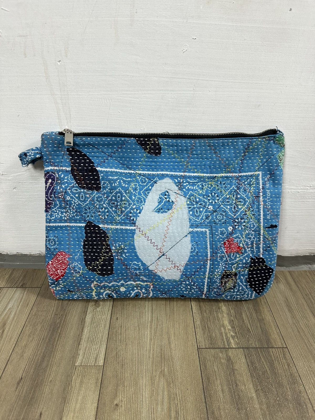 Handmade Custom Made Distressed Patchwork Boro Paisley cutch bag Size ONE SIZE - 6 Thumbnail