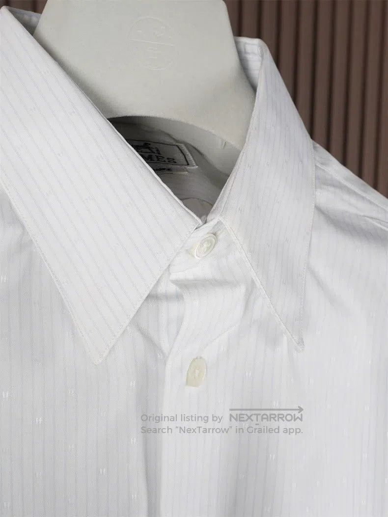 Hermes Hermes size 39 Men's striped white shirt Size US XXS / EU 40 - 2 Thumbnail