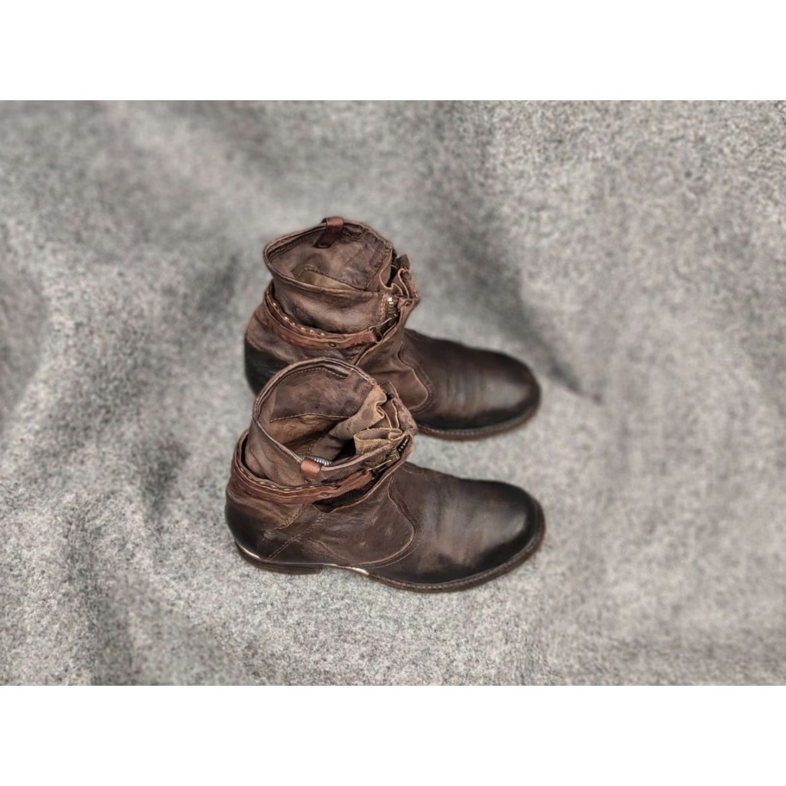 Vintage VINTAGE Airstep 98 Design Zipper Brown Leather Ankle Women Boots Size US 7 / IT 37 - 3 Thumbnail