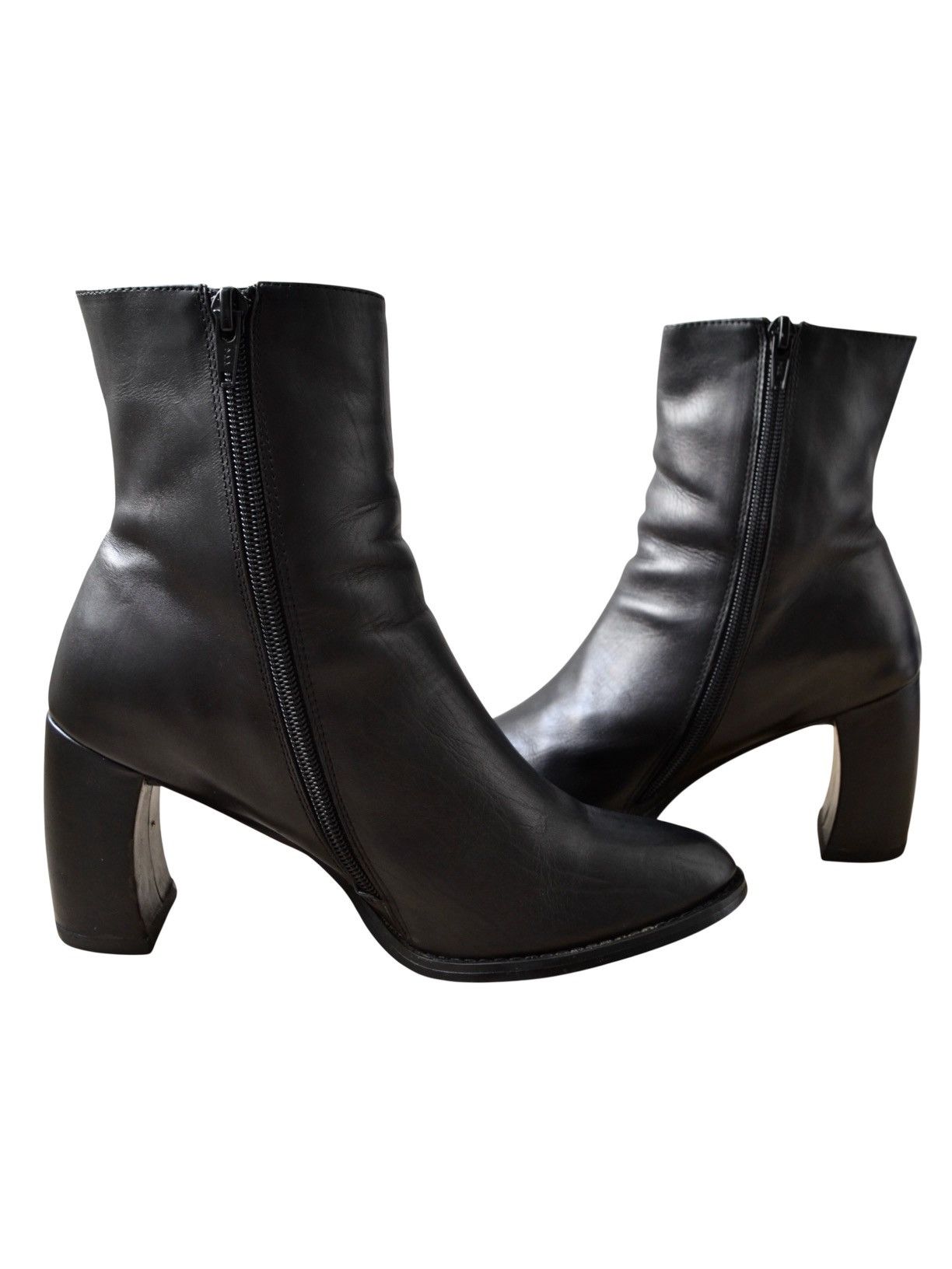 Ann Demeulemeester Early 2010’s Ann Demeulemeester Black Leather Ankle Boots Size US 7 / IT 37 - 4 Thumbnail