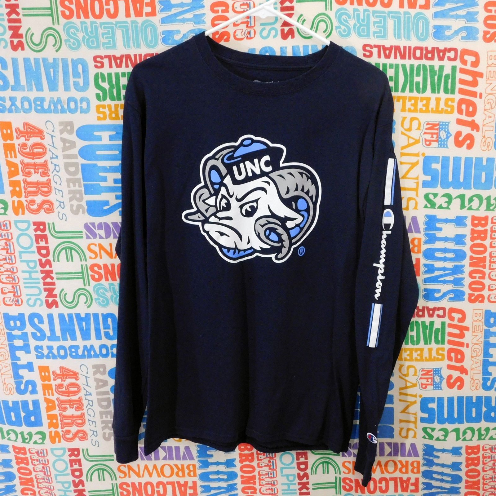 Champion Champion UNC Tar Heels Ram Logo Long Sleeve Tee Size M Size US M / EU 48-50 / 2 - 1 Thumbnail