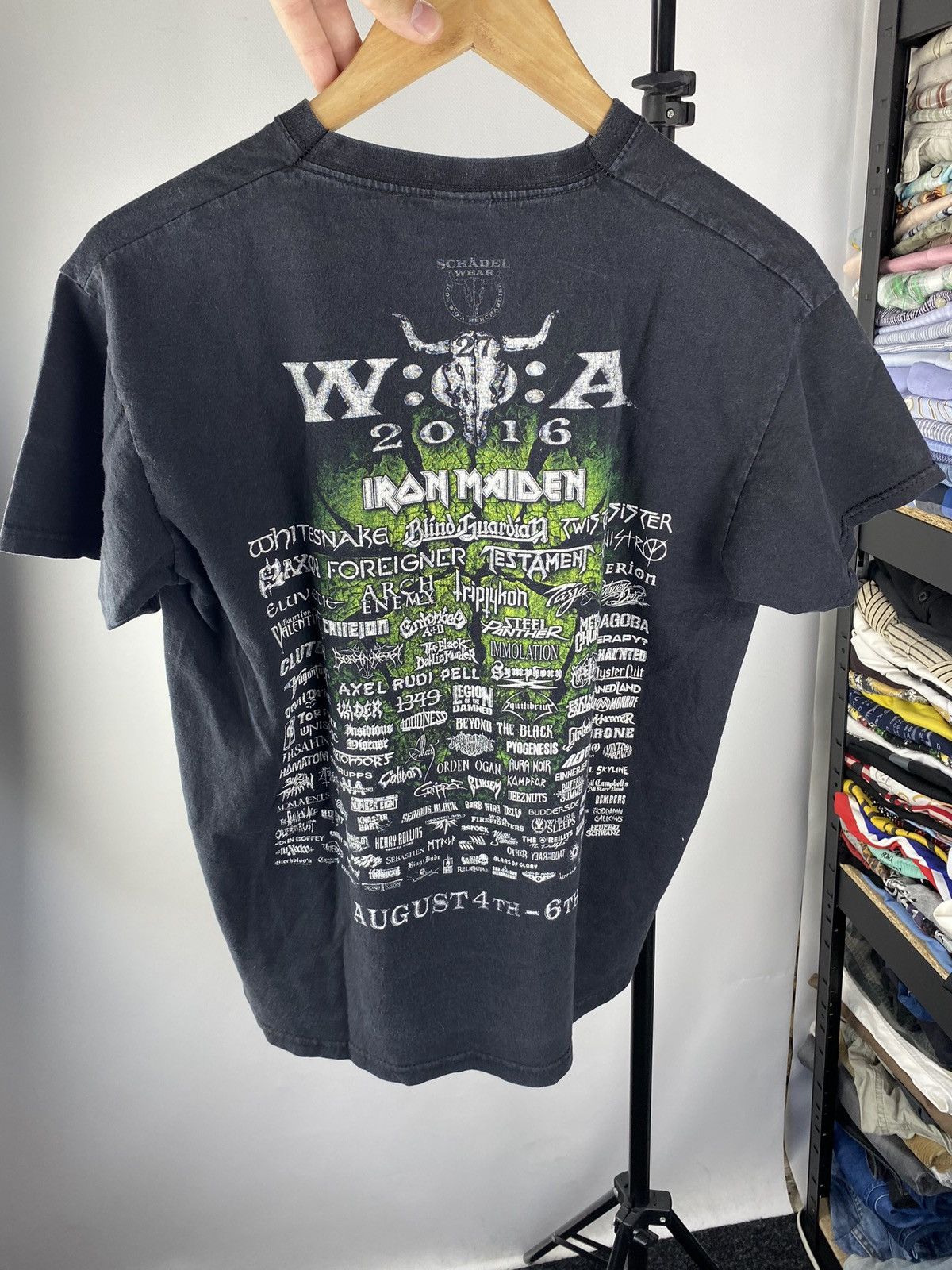 Band Tees × Vintage 00s🔥Vntg Wacken 27 2016 Black mens faded tee Size US M / EU 48-50 / 2 - 3 Thumbnail