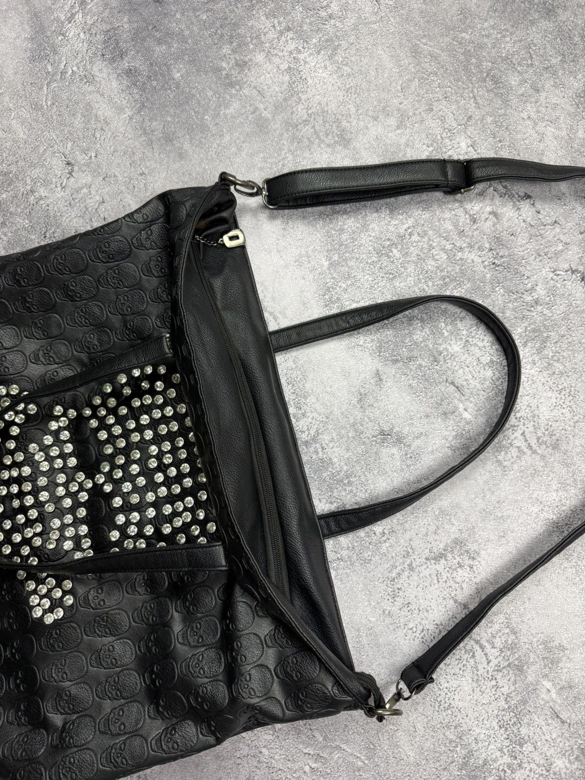 Hysteric Glamour Vintage Punk Avant Garde Bag Skull Rhinestones Y2K Style Size ONE SIZE - 8 Thumbnail