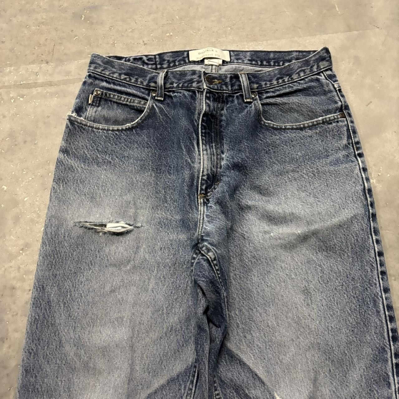 Japanese Brand × Vintage Crazy Vintage Y2K/2000s Grunge Faded Wash Distressed Denim Jeans! Size US 32 / EU 48 - 5 Thumbnail