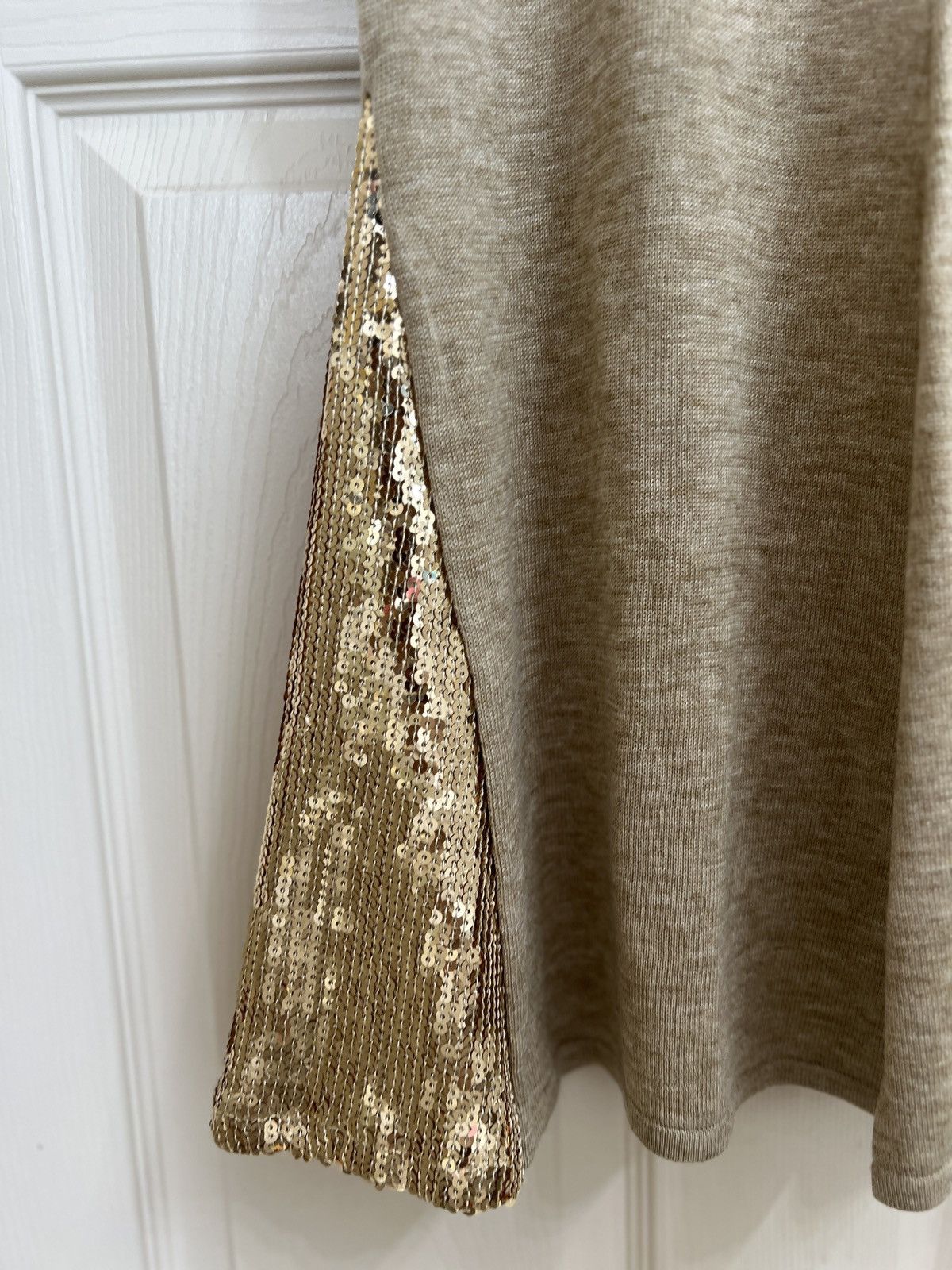Christian Siriano Christian Siriano Beige wide leg pants with sequin size XL Size 36" / US 14 / IT 50 - 2 Thumbnail