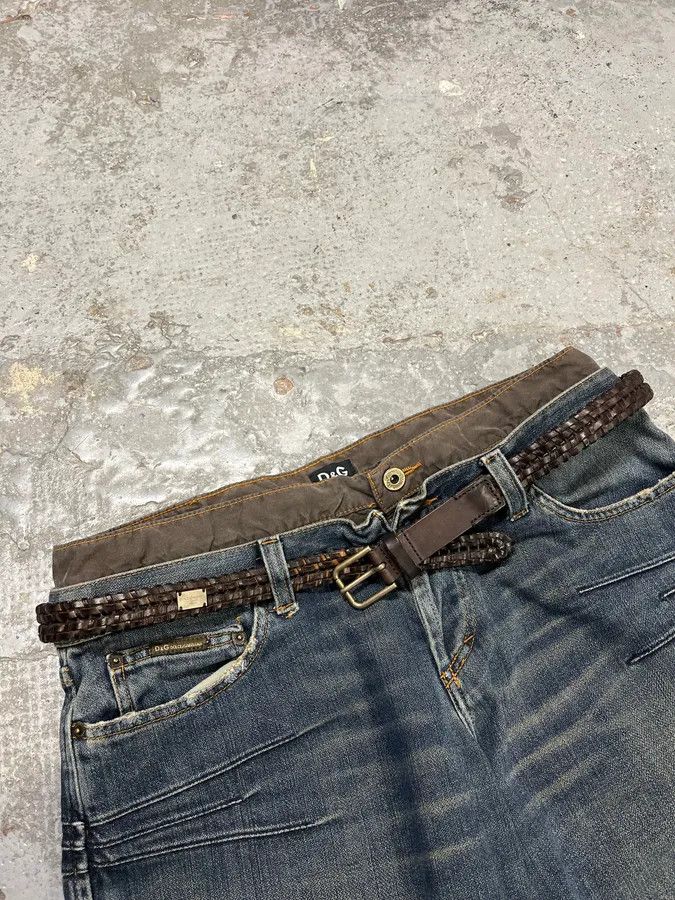 Dolce & Gabbana 2000s Dolce & Gabbana Brown Woven Leather Belt Size ONE SIZE - 3 Thumbnail