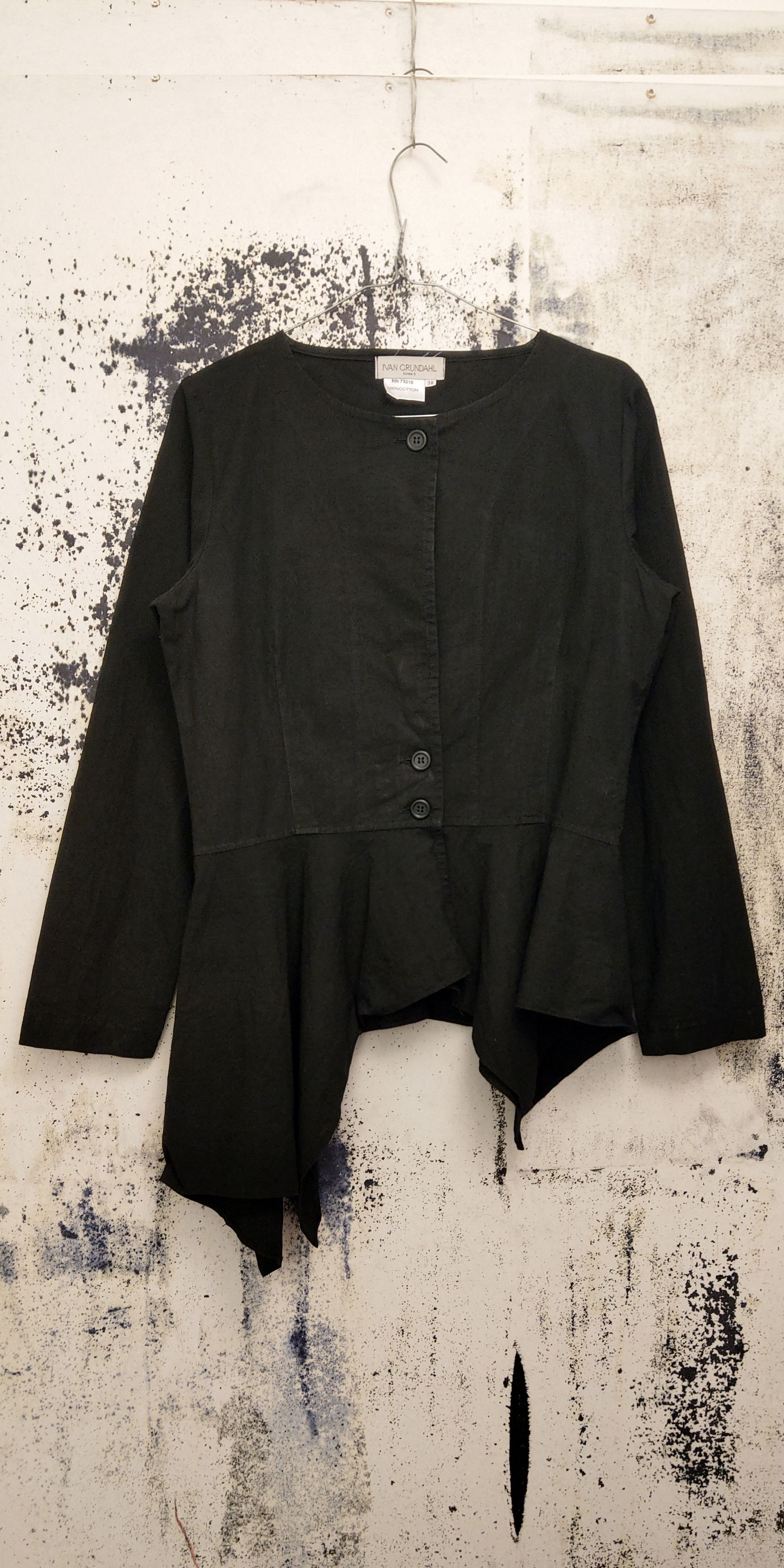 Ivan Grundahl Asymmetric Dress Shirt Goth Tunic Darkfashion Noir Vintage M Size M / US 6-8 / IT 42-44 - 1 Thumbnail
