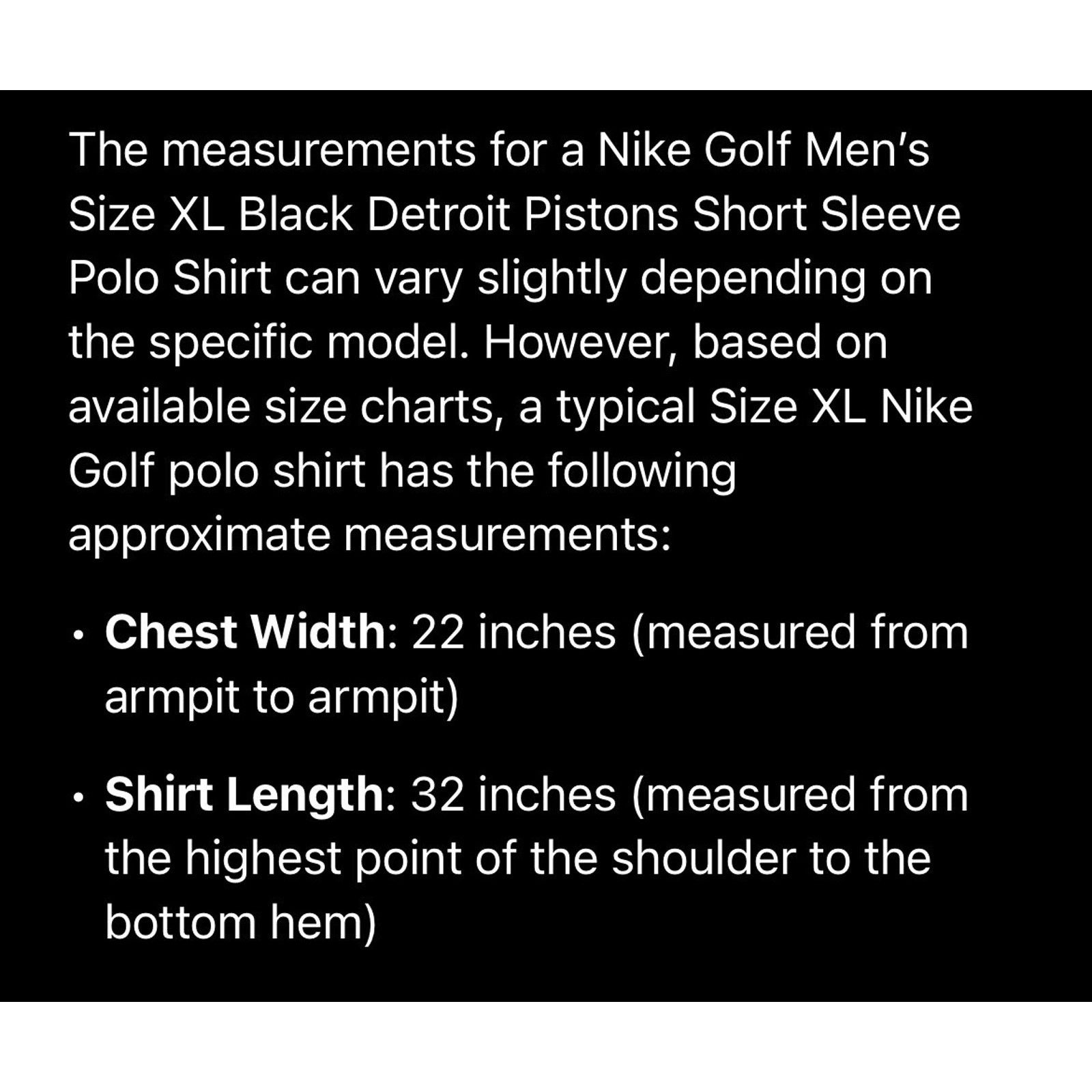 Nike Nike Golf Men’s Size XL Black Detroit Pistons Polo Shirt Size US XL / EU 56 / 4 - 8 Thumbnail