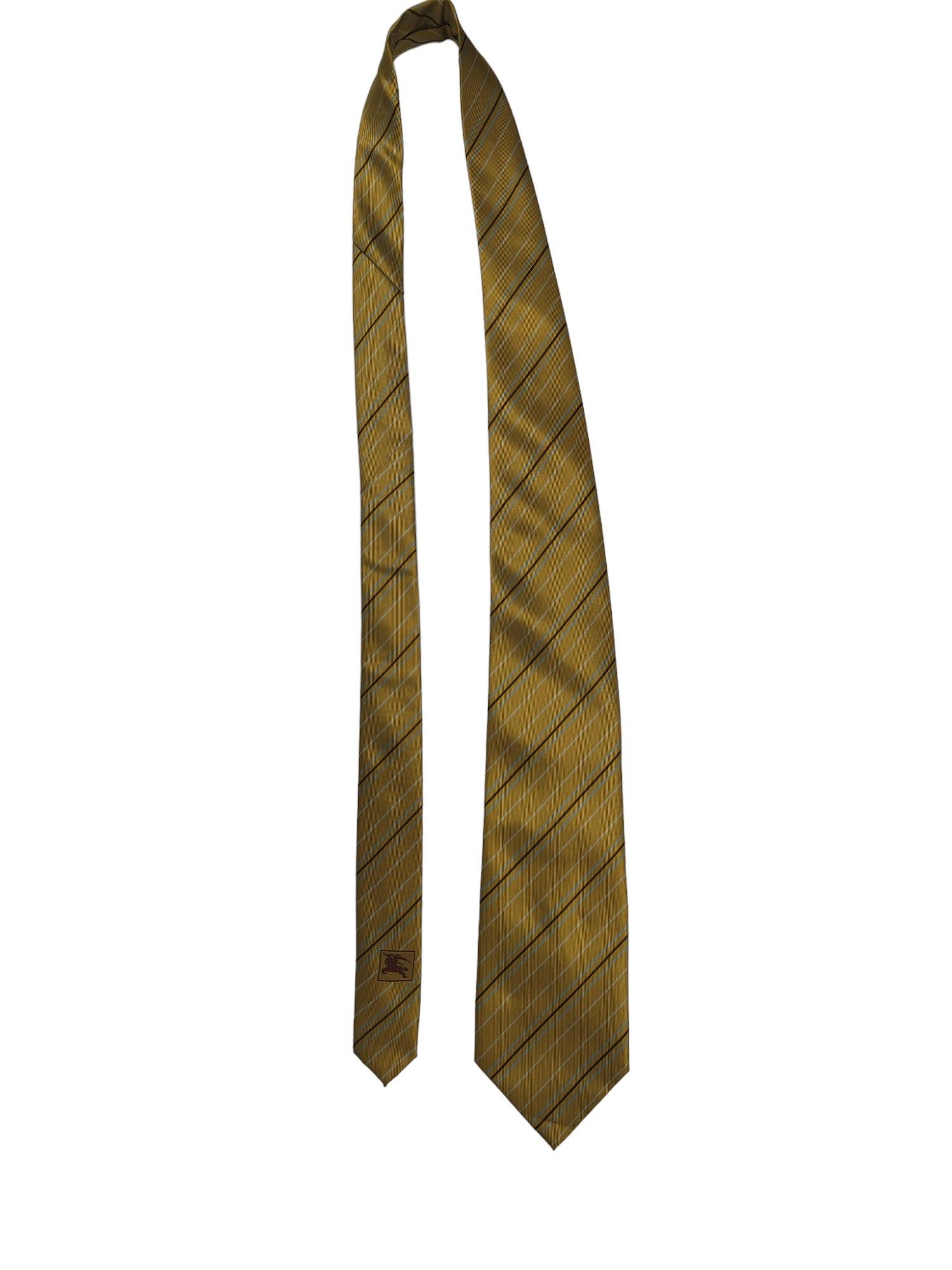 Burberry Mustard Striped Tie Size ONE SIZE - 1 Thumbnail