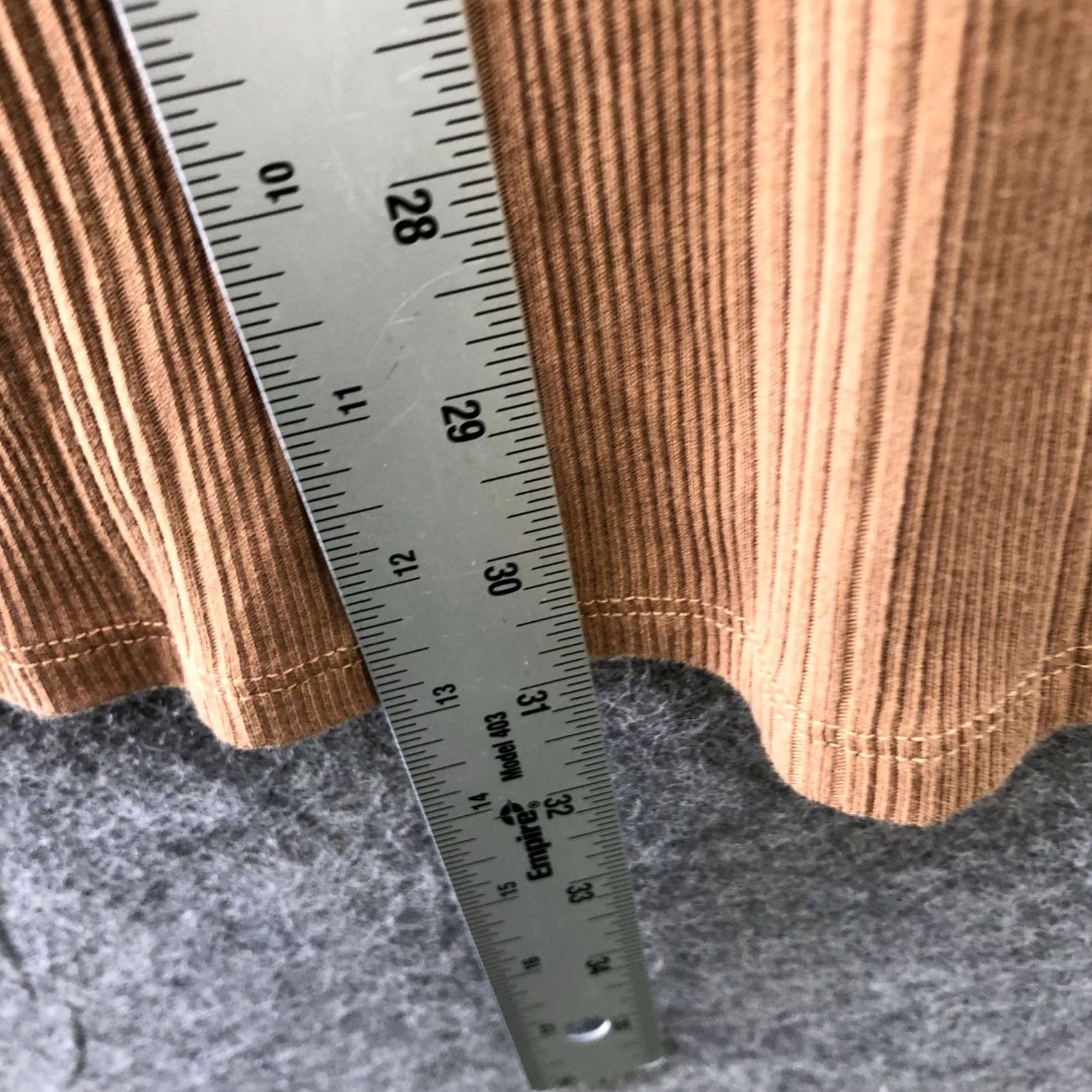Vintage NWT Aerie Ribbed Midi Skirt Womens XS Tan Pull On Side Slits Bodycon Stretch Skirt Brown Cotton Knit Slit Summer Spring Womens XS Tan Size 26" / US 2 / IT 38 - 6 Thumbnail