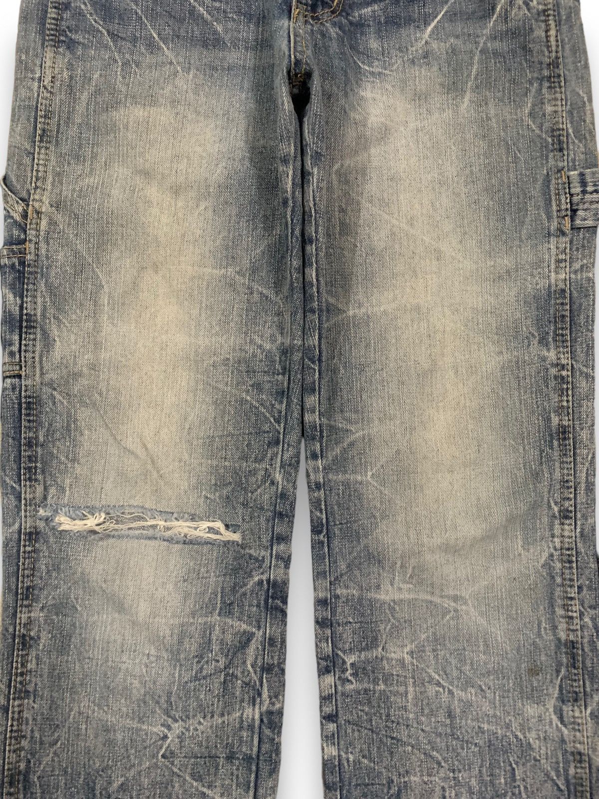Beauty Beast Vintage Japanese Brand Crack Wash Distressed Carpenter Jeans Size US 31 - 7 Thumbnail
