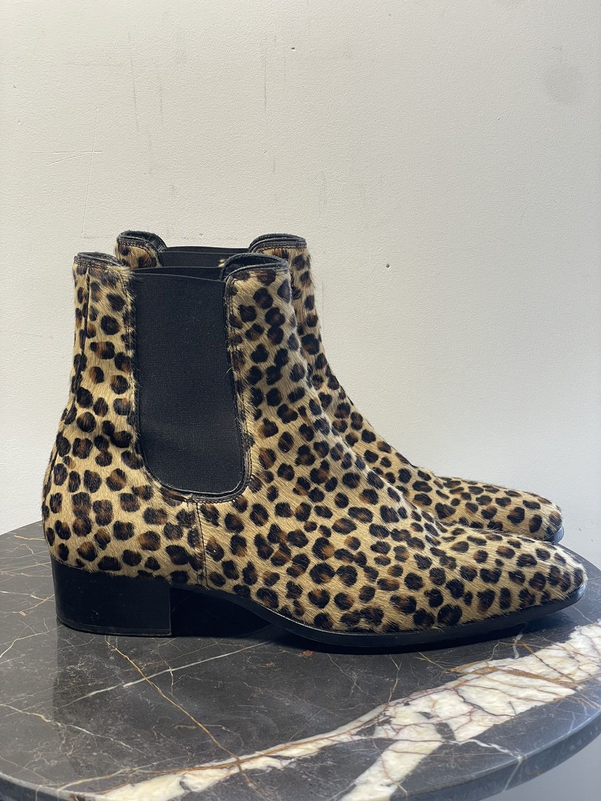 From The First Stefano Leopard Pony Hair Chelsea Boots From The First Size US 13 / EU 46 - 1 Thumbnail