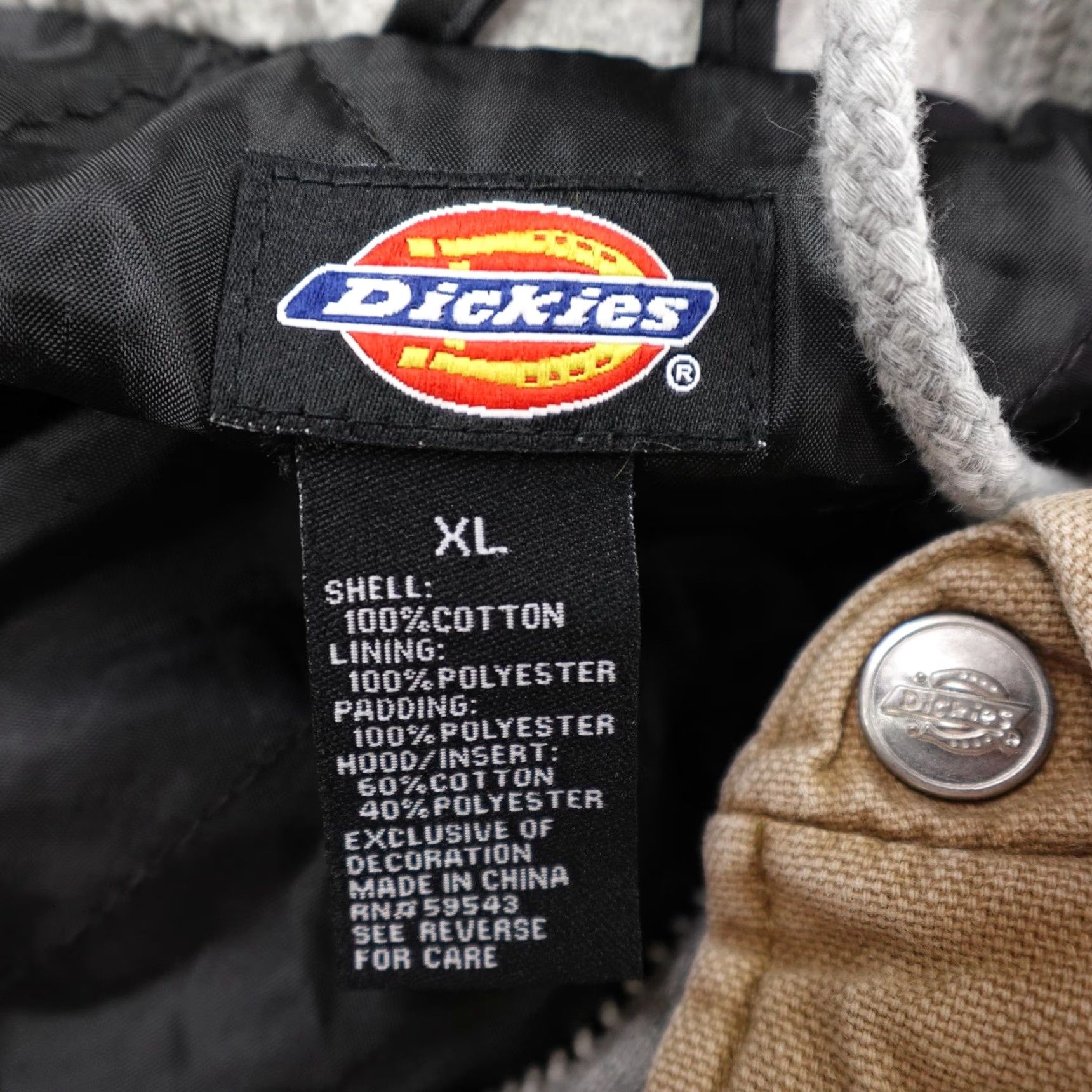 Dickies Dickies Jacket XL Mens Beige Khaki Canvas Quilted Hooded Utility Field Coat Work Size US XL / EU 56 / 4 - 7 Thumbnail