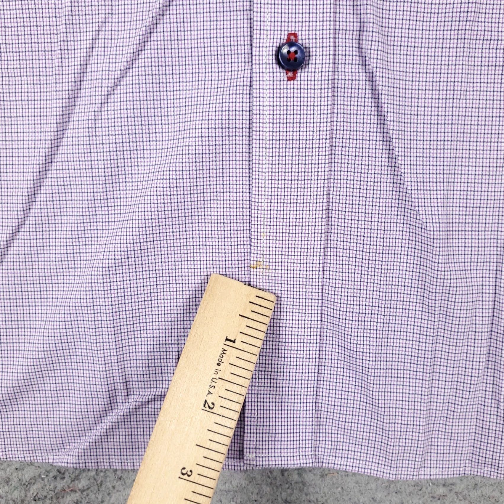 Tommy Hilfiger Tommy Hilfiger Dress Shirt 17.5 Purple Check Long Sleeve Button Up Mens Size 46R - 5 Thumbnail