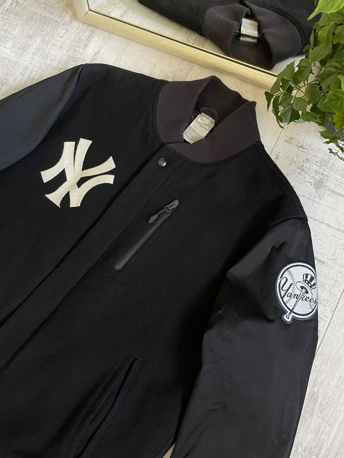 New York Yankees × Nike × Vintage Vintage Y2K Nike New York Yankees Wool Bomber 00’s Jacket Size US M / EU 48-50 / 2 - 15 Thumbnail
