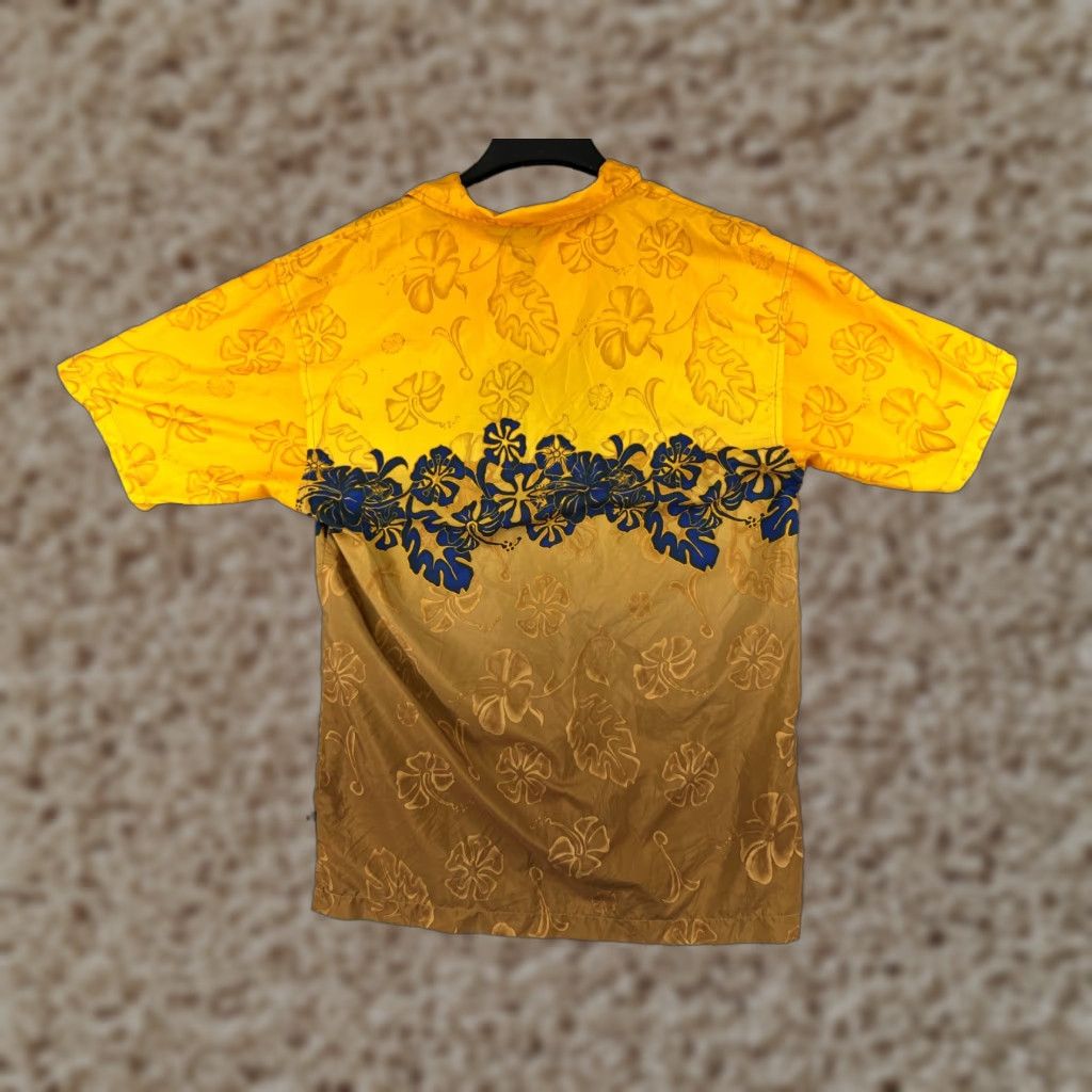 No Fear VINTAGE No Fear Shirt Mens Floral Hawaiian Button Up Yellow Brown Poly Size US M / EU 48-50 / 2 - 1 Thumbnail