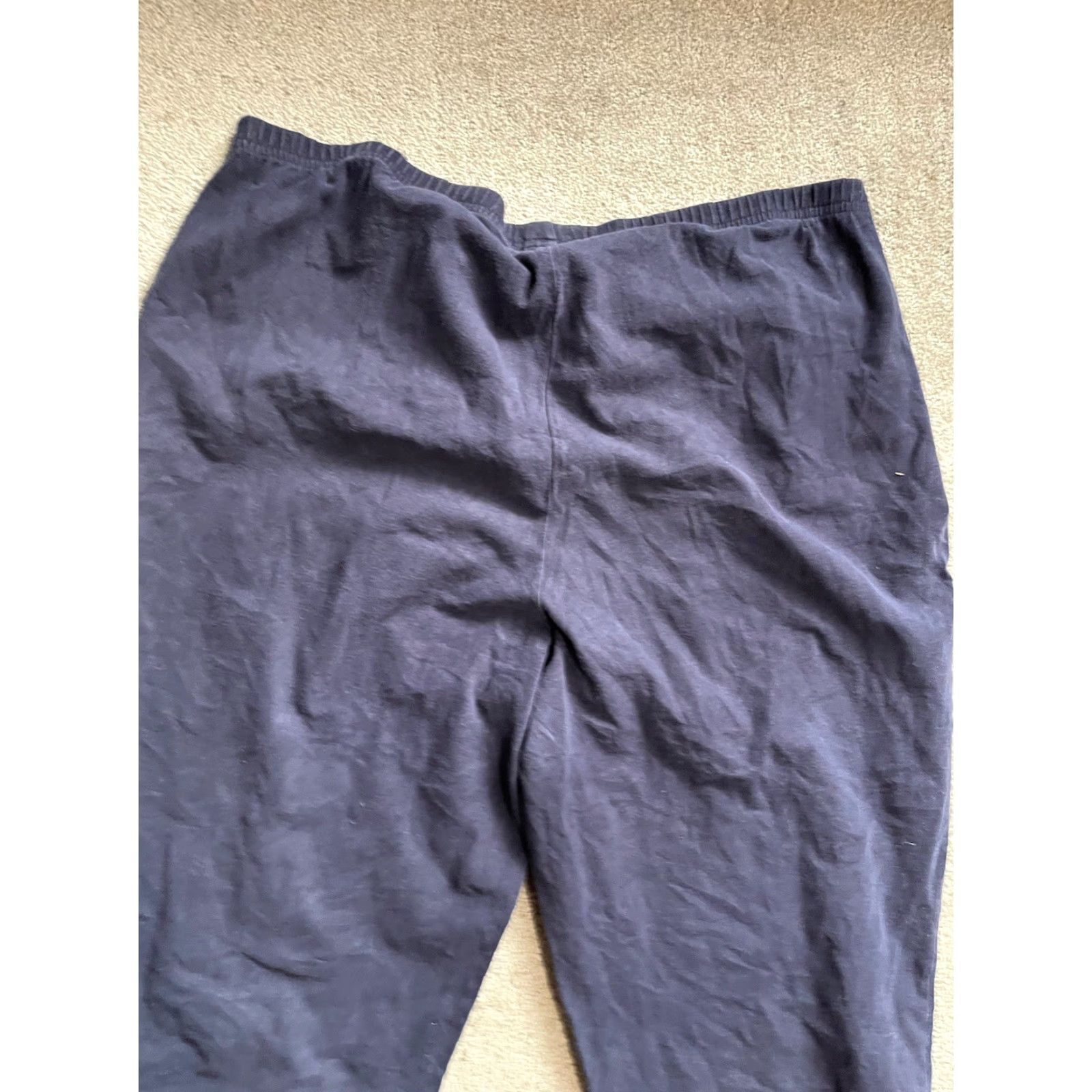 Lands' End Lands End Pants Womens 1X Wide-Leg Navy Knit Pockets Pull On Size 40" / US 18 - 4 Thumbnail
