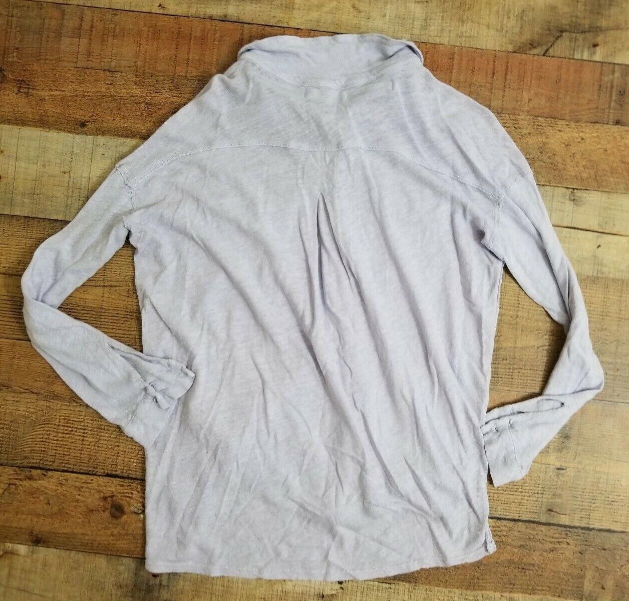 Designer We The Free Top Size Small Lavender Purple Button Down Linen Size S / US 4 / IT 40 - 2 Thumbnail