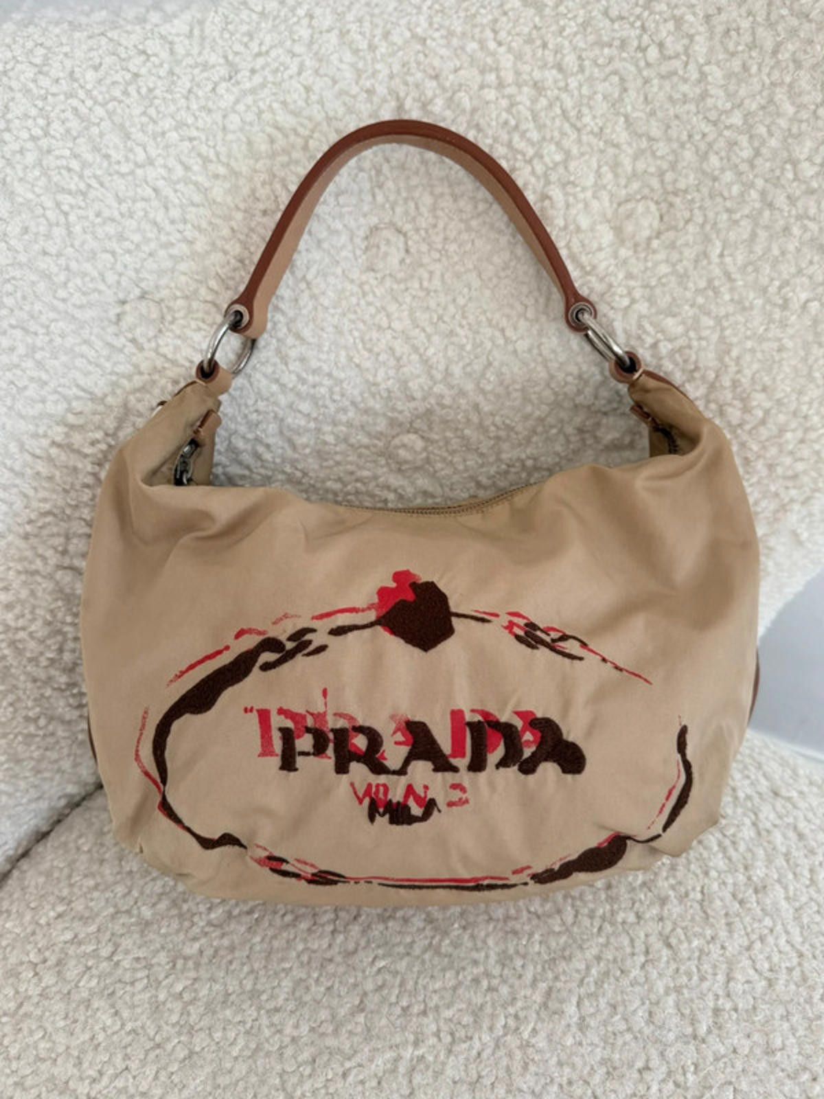 Prada Prada Stencil Logo Hobo Shoulder Bag Size ONE SIZE - 1 Thumbnail