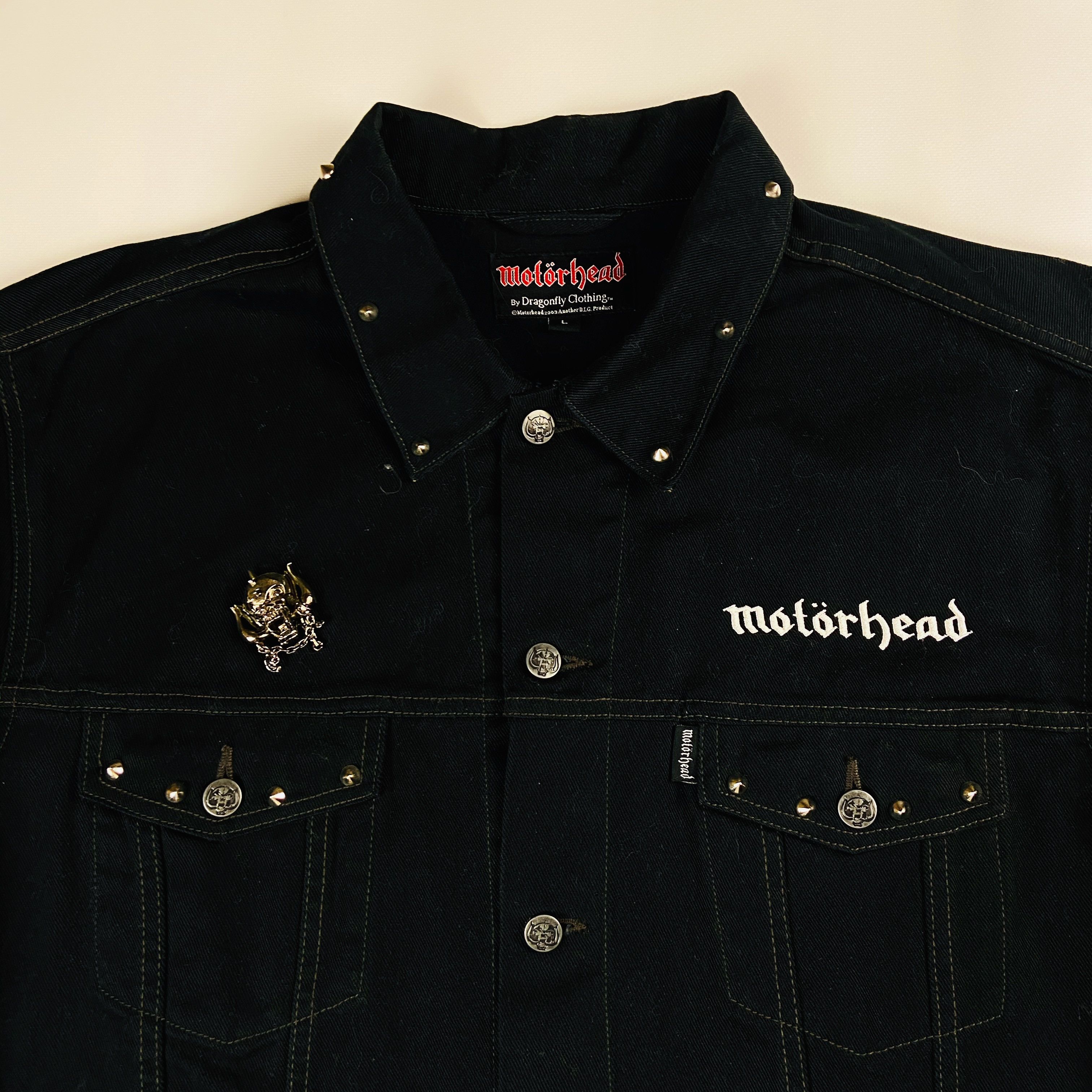 Vintage 2003s MOTORHEAD EXTRA RARE DENIM JACKET - № 2128 Size US L / EU 52-54 / 3 - 5 Thumbnail