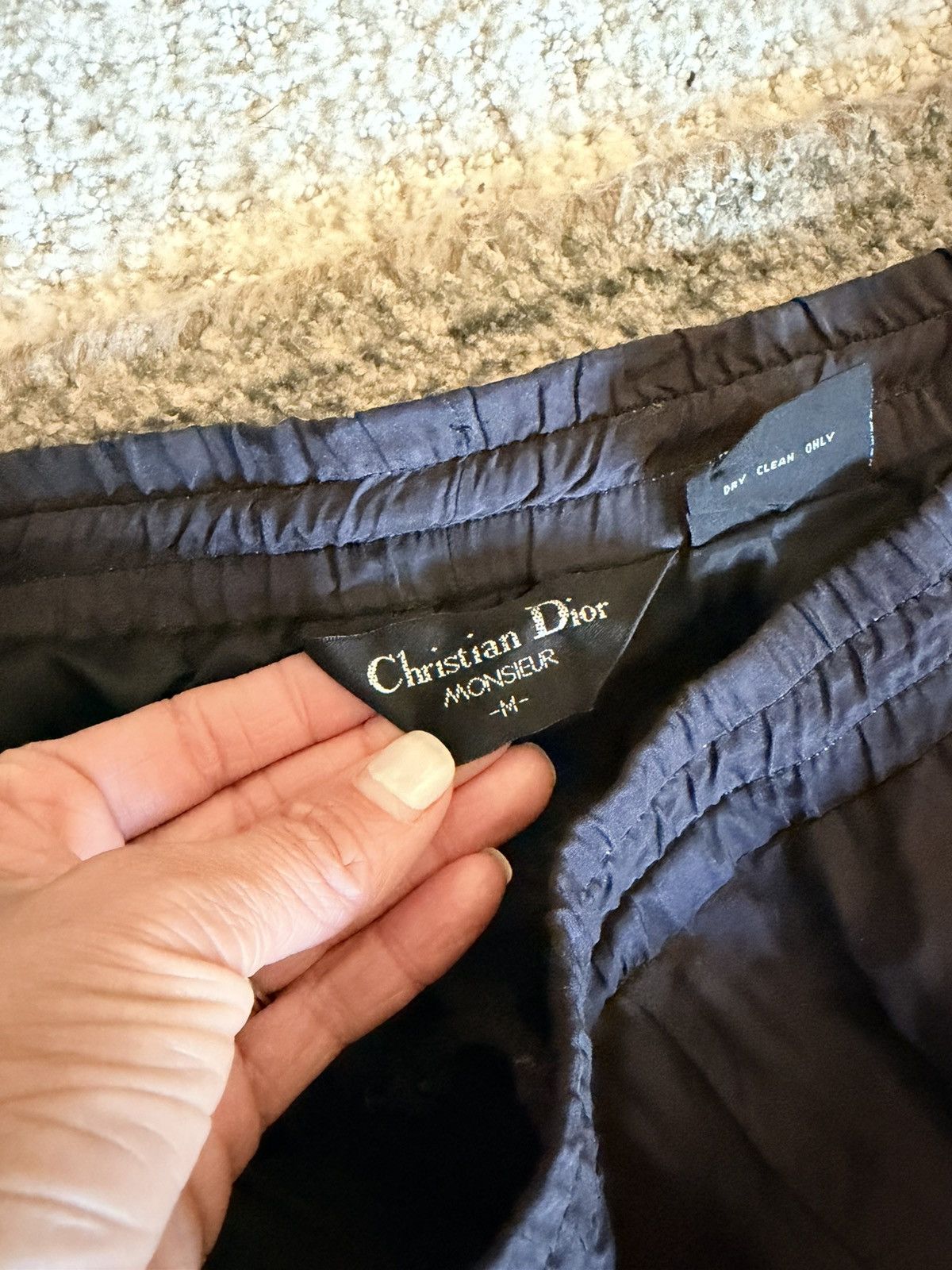 Dior Vintage Christian Dior Monsieur navy silk drawstring pants M Size US 32 / EU 48 - 6 Thumbnail
