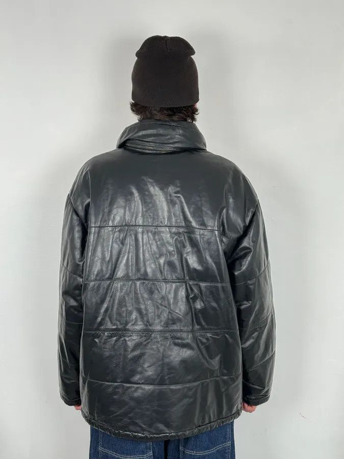 Armani 1990s Armani Black Leather Puffer Jacket Size US L / EU 52-54 / 3 - 2 Thumbnail