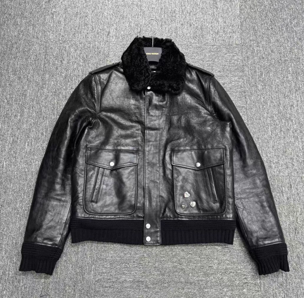 Yves Saint Laurent YSL Black Shearling Leather Jacket for Men. Size US M / EU 48-50 / 2 - 1 Thumbnail