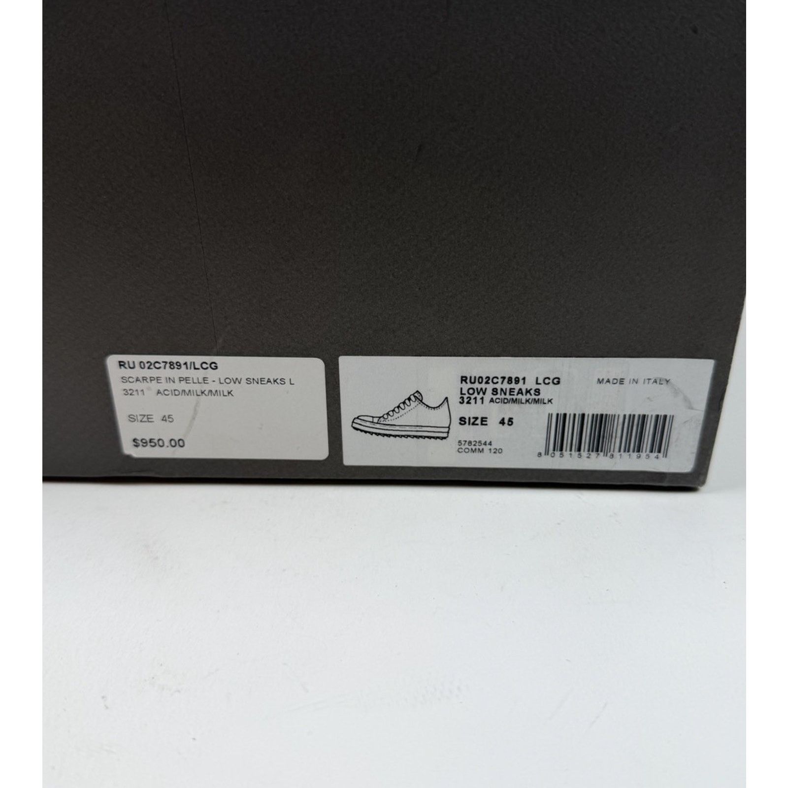 Rick Owens Size 45EU/12US - Rick Owen’s Leather Mainline Ramones Acid Size US 12 / EU 45 - 11 Thumbnail