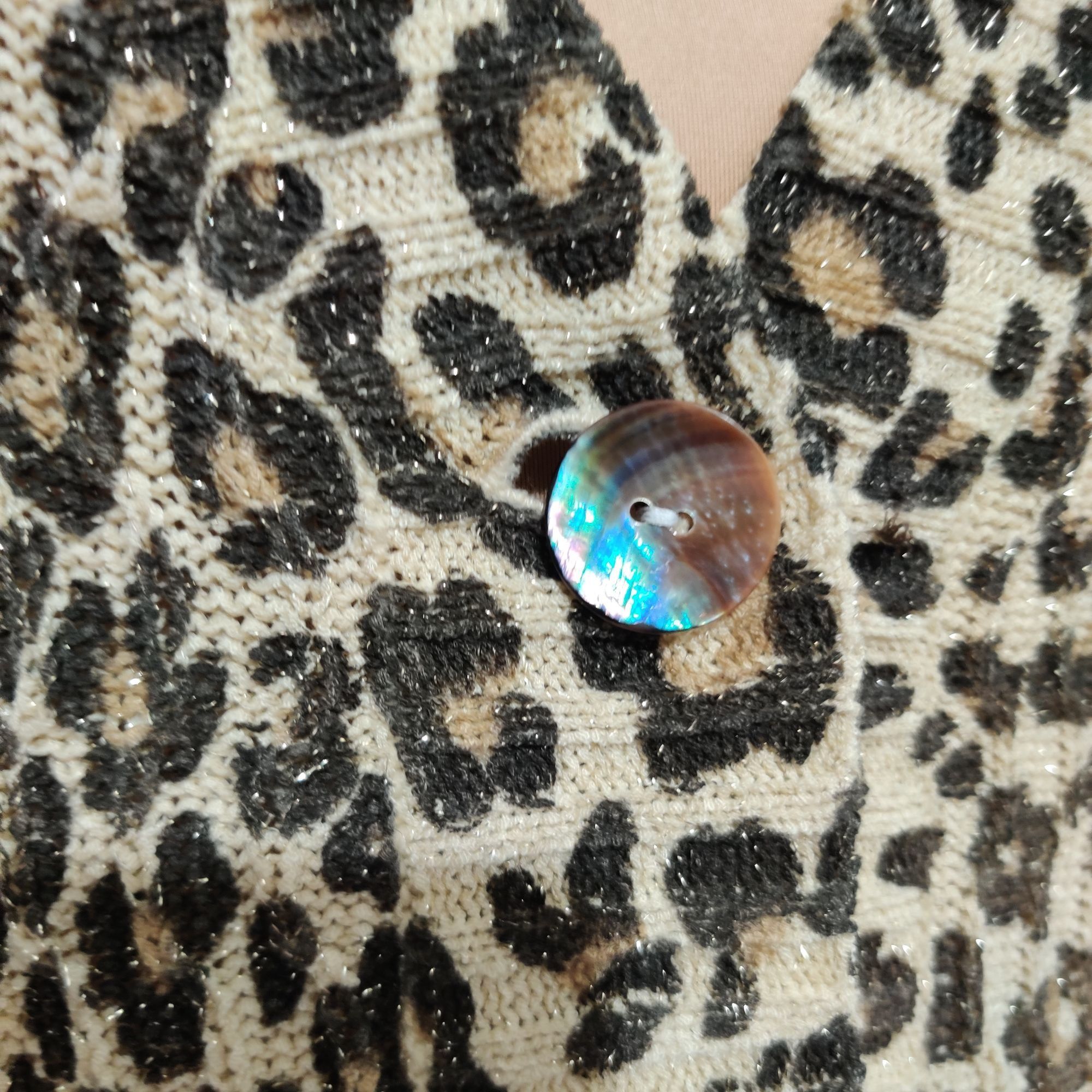 Other Chicos Womens Cardigan Sweater Leopard Animal Print Sequin B Size M / US 6-8 / IT 42-44 - 5 Thumbnail