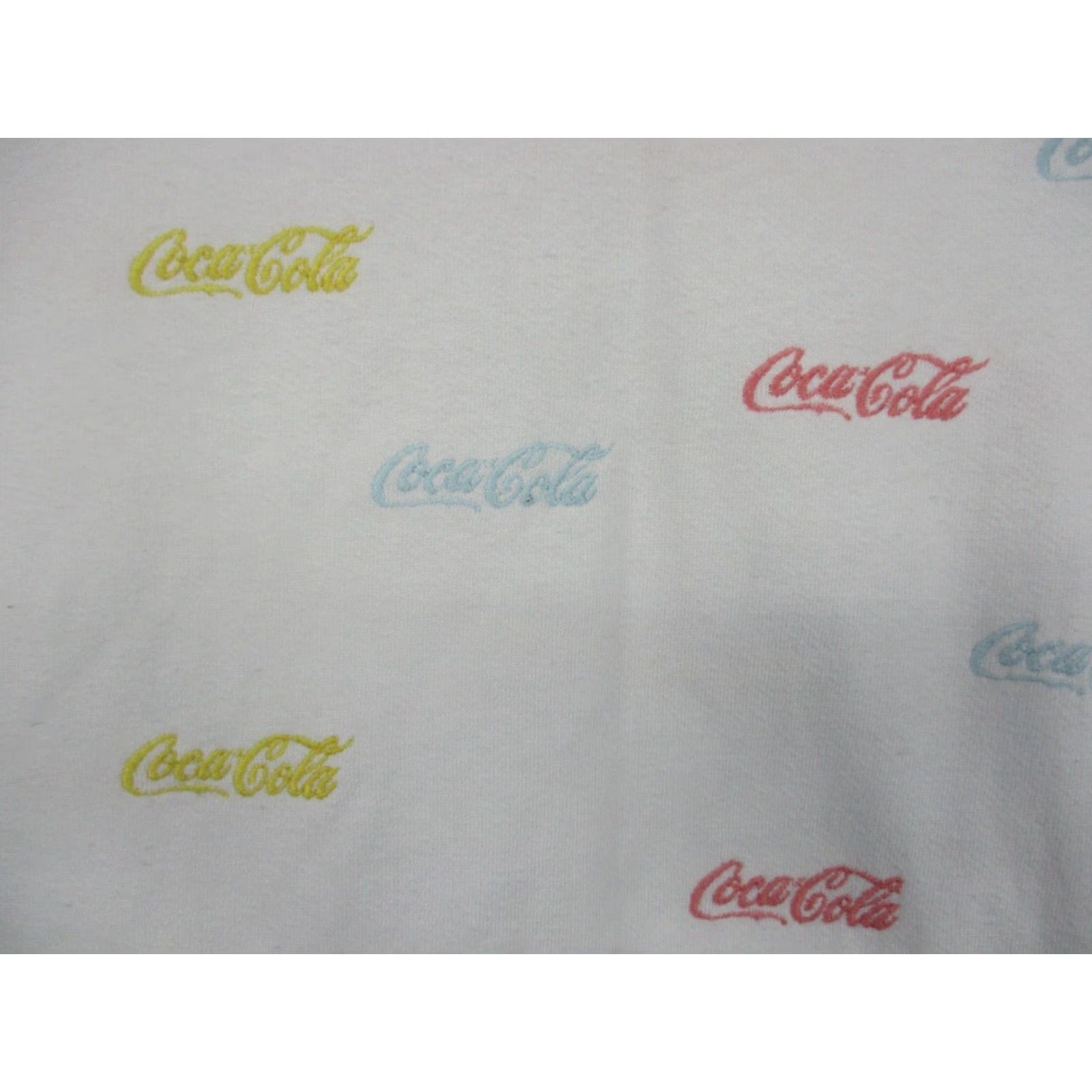 Vintage Coca-Cola Sweatshirt Adult Large White All Over Print Logo Pastel Unisex Adults Logo Sweatshirt Mens Womens Boys Girls Size L / US 10 / IT 46 - 6 Thumbnail