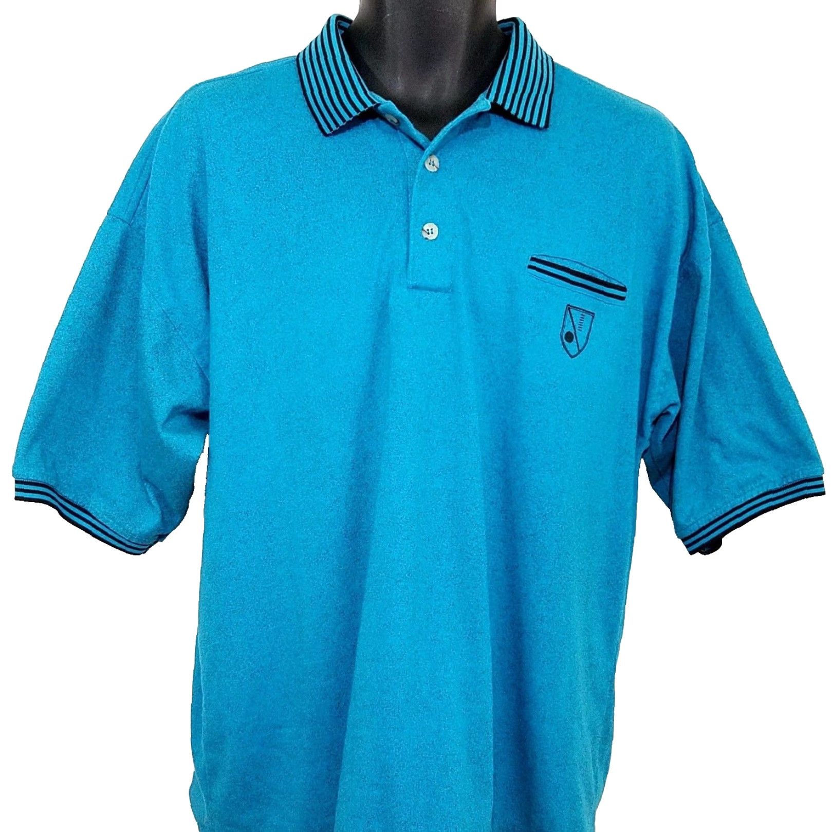 Vintage VINTAGE Xploits Sportswear Polo Shirt Mens XL Blue Teal 80s Streetwear Shirt Mens XL Polo Size US XL / EU 56 / 4 - 2 Thumbnail