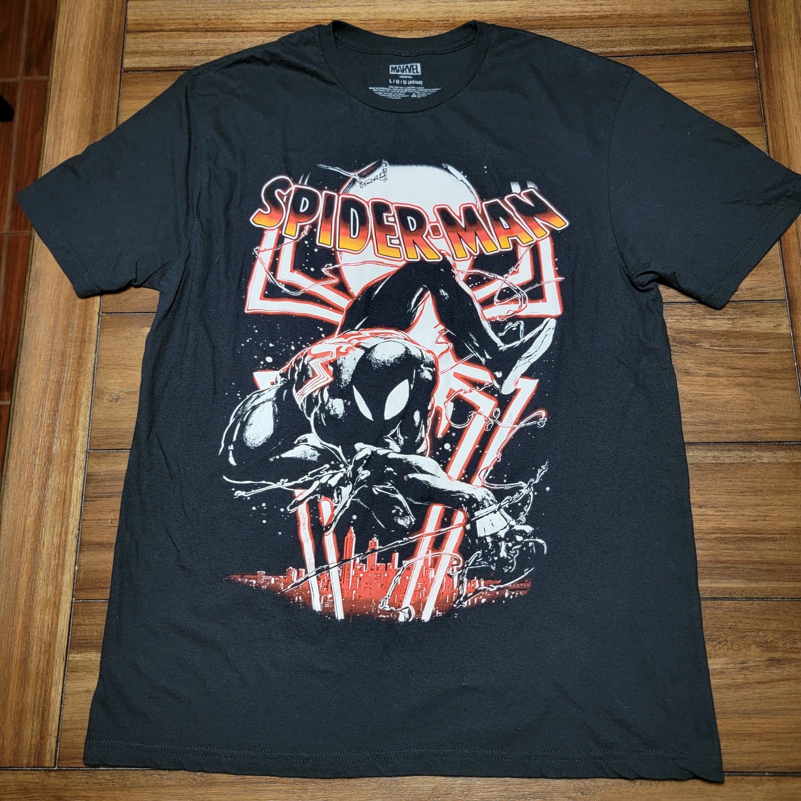 Marvel Comics Marvel Spiderman Black Unisex Tee - Size Large (42/44) Size US L / EU 52-54 / 3 - 1 Thumbnail