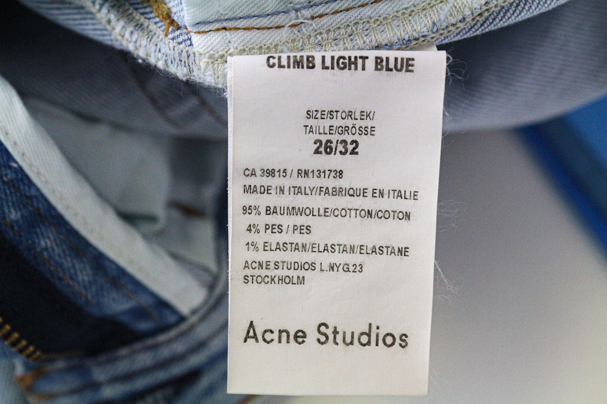 Acne Studios CLIMB W26/L32 Light Blue Skinny Stretch Jeans 74597 Size 26" / US 2 / IT 38 - 5 Thumbnail