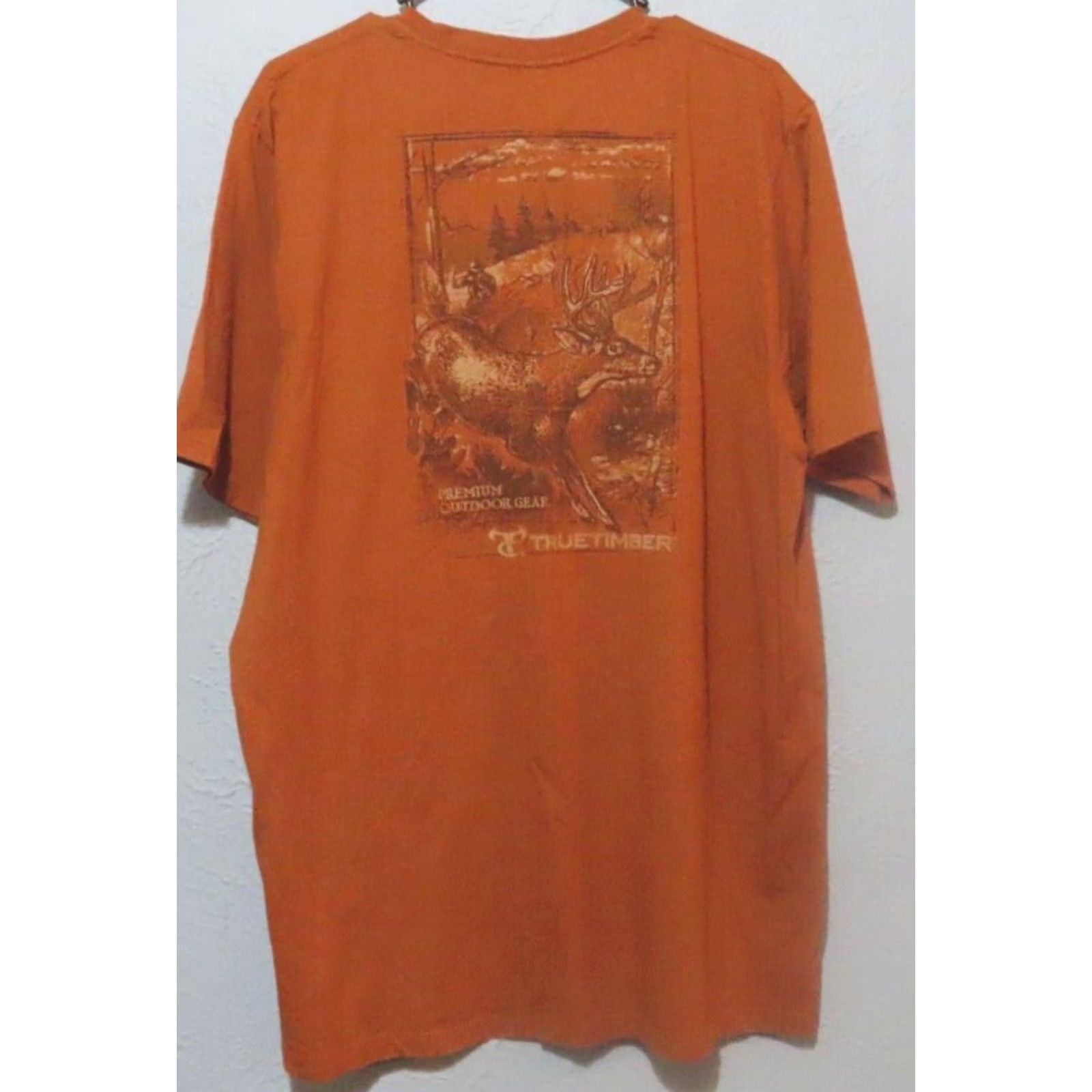 Logo 7 TrueTimber Mens T-Shirt 2XL Brown Logo Deer Scene Back Graphic Print Crew Neck Short Sleeve Wildlife Shirt Mens Size US XXL / EU 58 / 5 - 5 Thumbnail