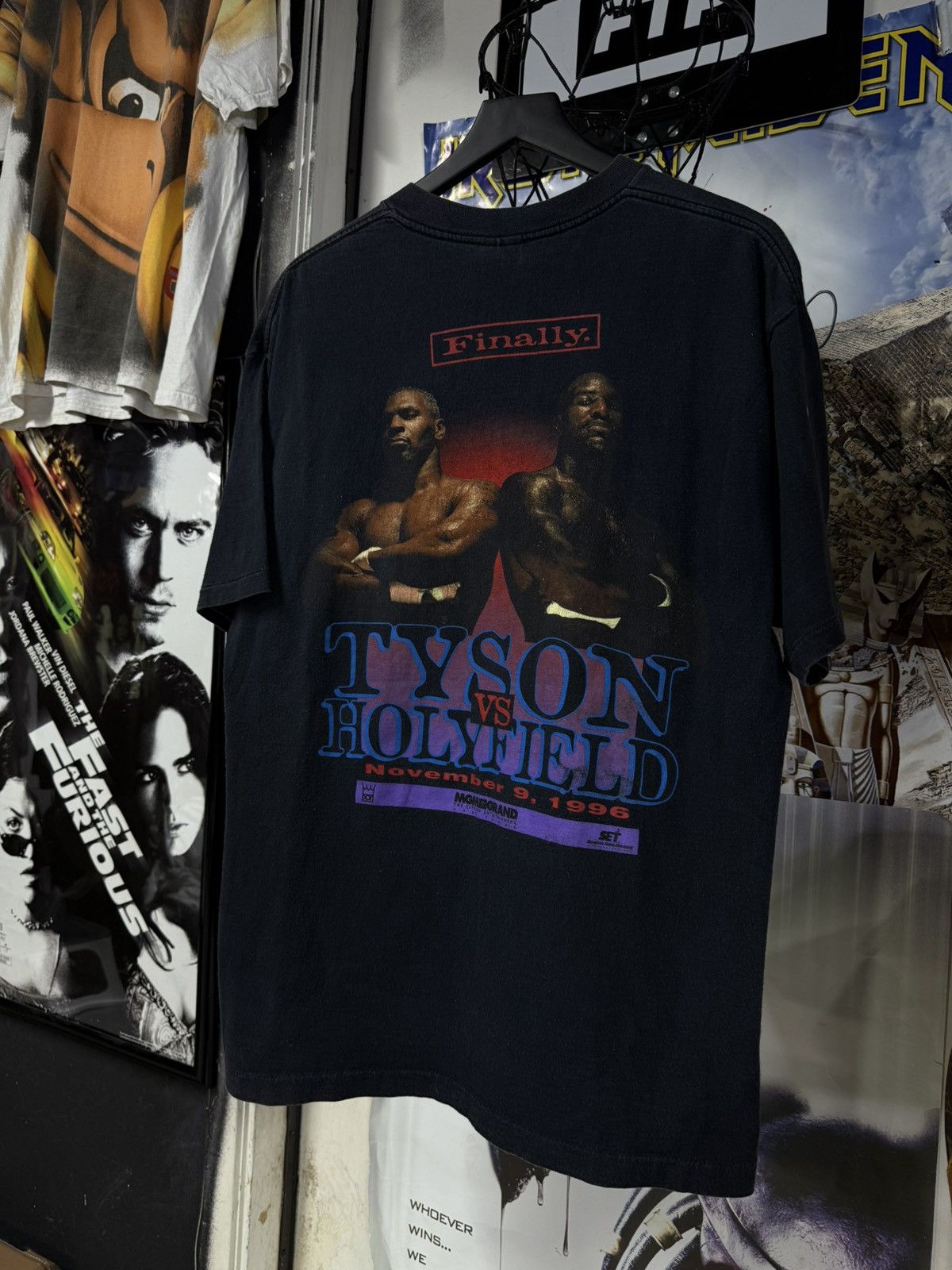 Rap Tees Vintage 1996 Tyson vs Holyfield Boxing T-Shirt XLarge Size US XL / EU 56 / 4 - 7 Thumbnail