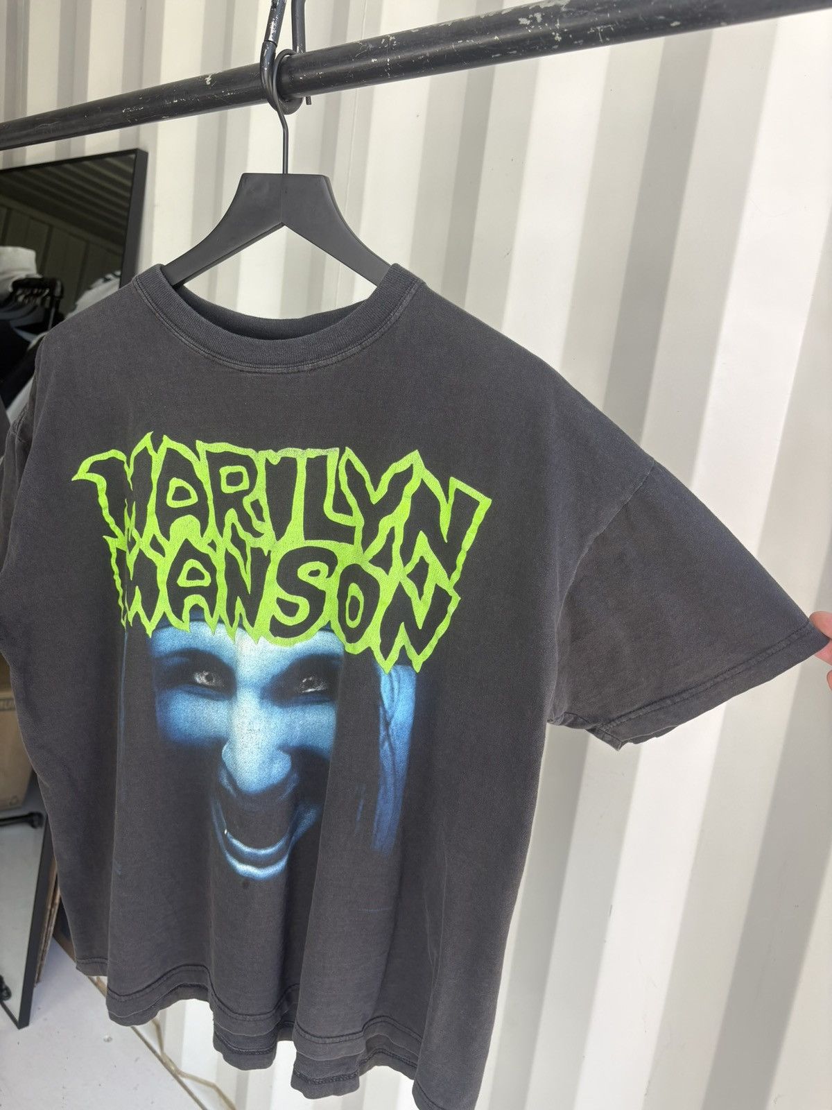 Band Tees Vintage Marilyn Manson Shirt Faded Distressed Grunge Size US XL / EU 56 / 4 - 2 Thumbnail