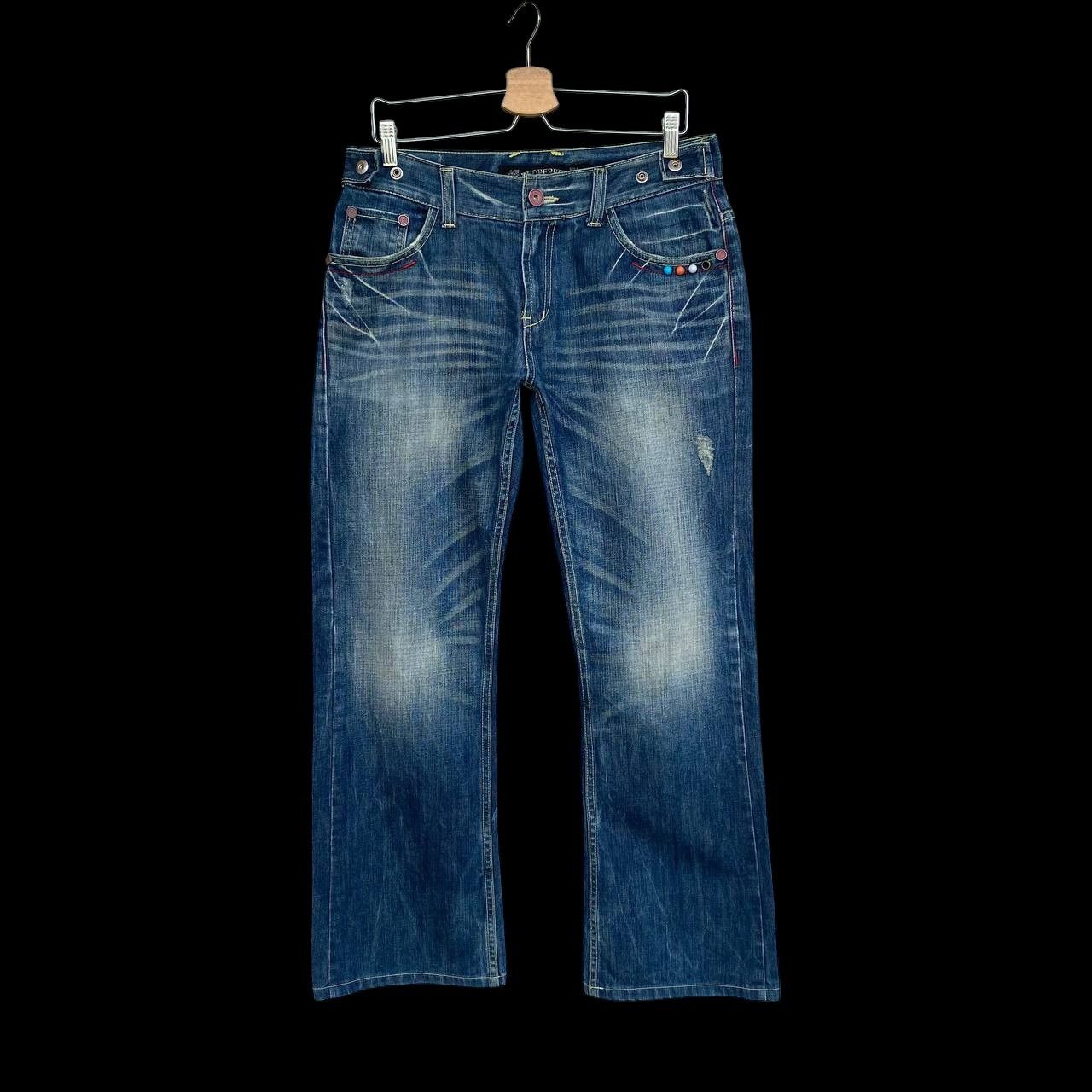 Japanese Brand × Le Grande Bleu (L.G.B.) × Tornado Mart A BEAUTIFUL FLARE DENIM RED PEPPER GOLD LABEL EAGLE WING Size US 31 - 11 Thumbnail