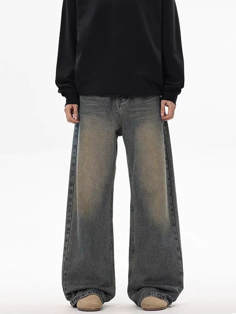 Japanese Brand × Jean Distressed high street washed yellow clay wide leg jeans Size US 34 / EU 50 - 2 Thumbnail
