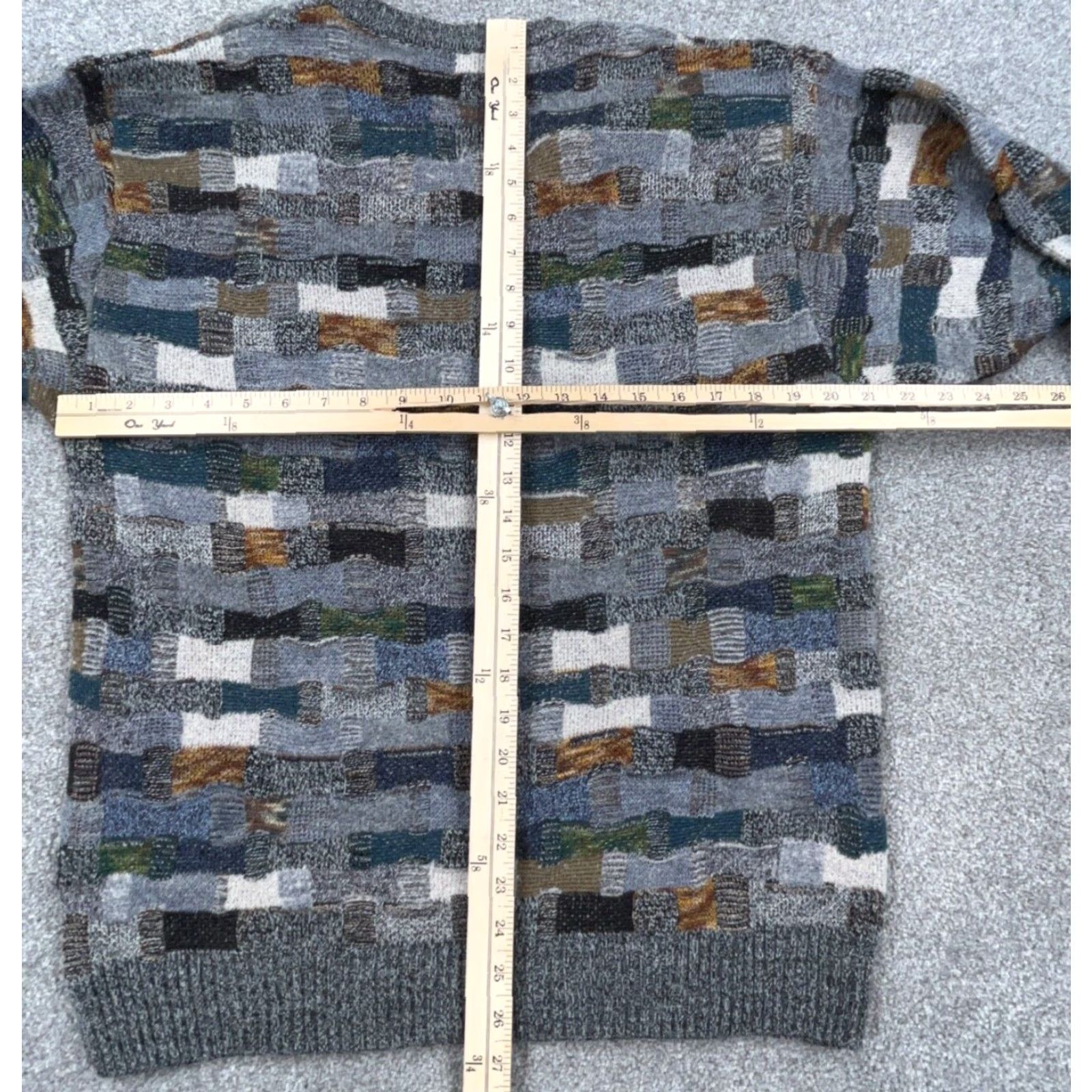 Vintage VINTAGE Grandpa Sweater Men Medium Gray Textured 3D Knit Multi Cosby Wool Sweater Size US M / EU 48-50 / 2 - 6 Thumbnail