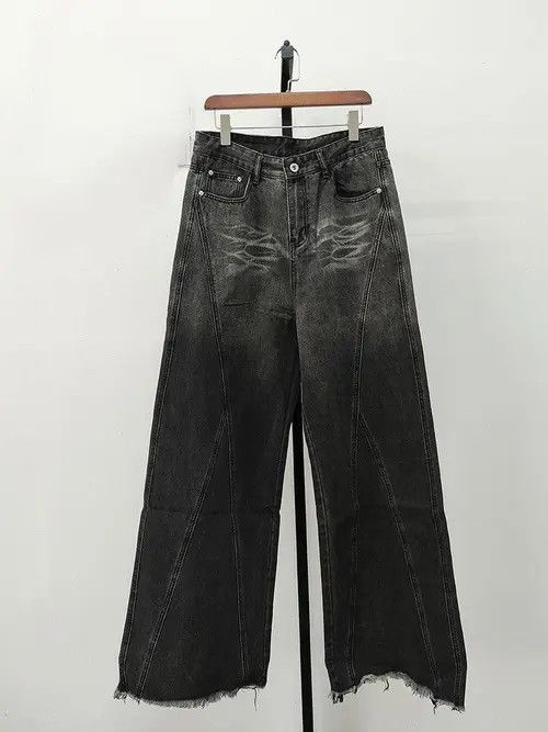 Jean Michiko x Ayami Black Baggy Wide Leg Denim Jeans Size US 32 / EU 48 - 8 Thumbnail