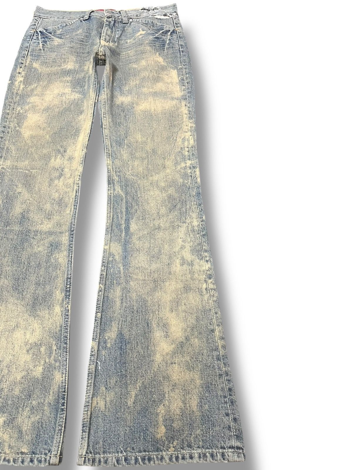 Japanese Brand Vintage Sweet Camel Flare Bootcut Mudwash Buckle Belt Denim Size US 29 - 4 Thumbnail
